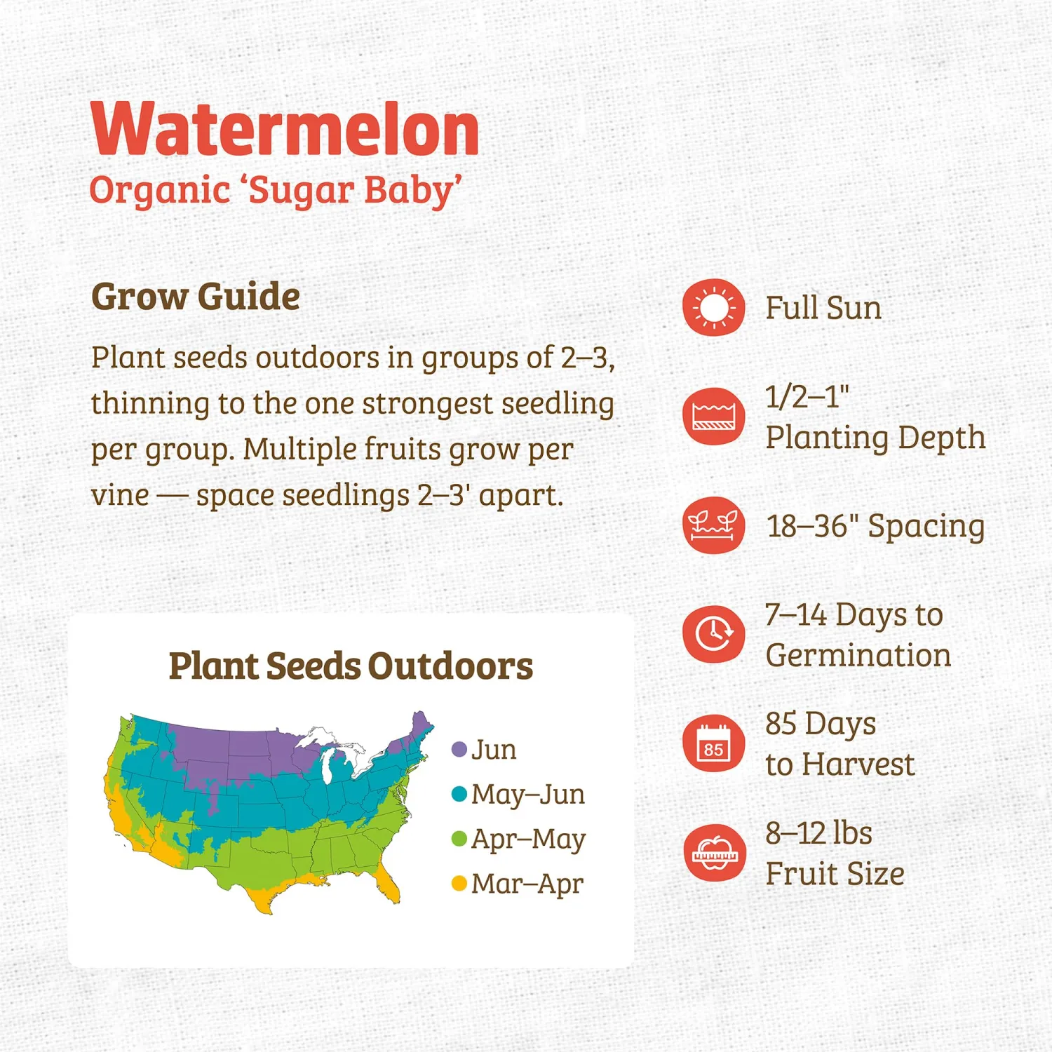 Seed Packet - Watermelon 'Sugar Baby' 1.7 g