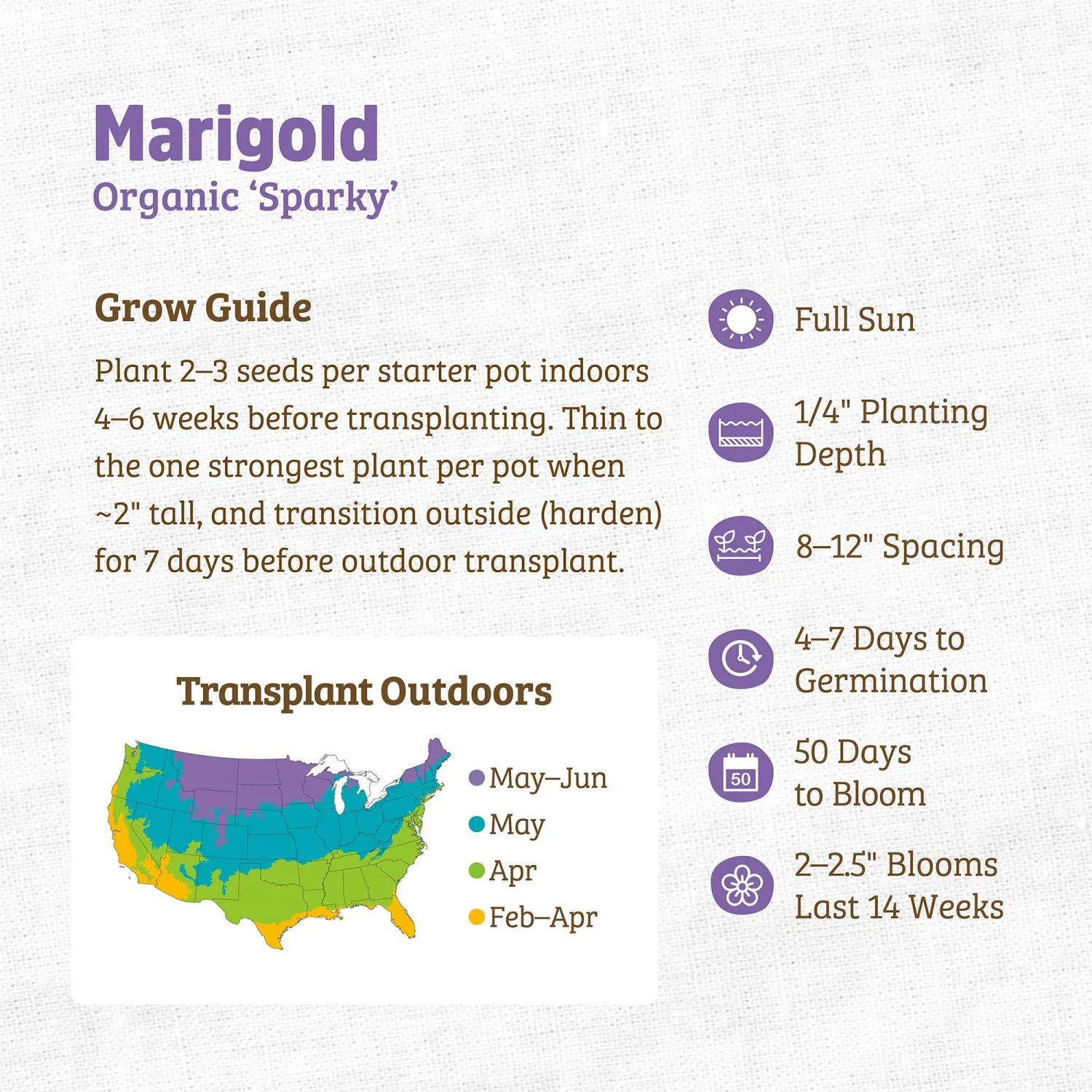 Seed Packet - Marigold 'Sparky' 420mg