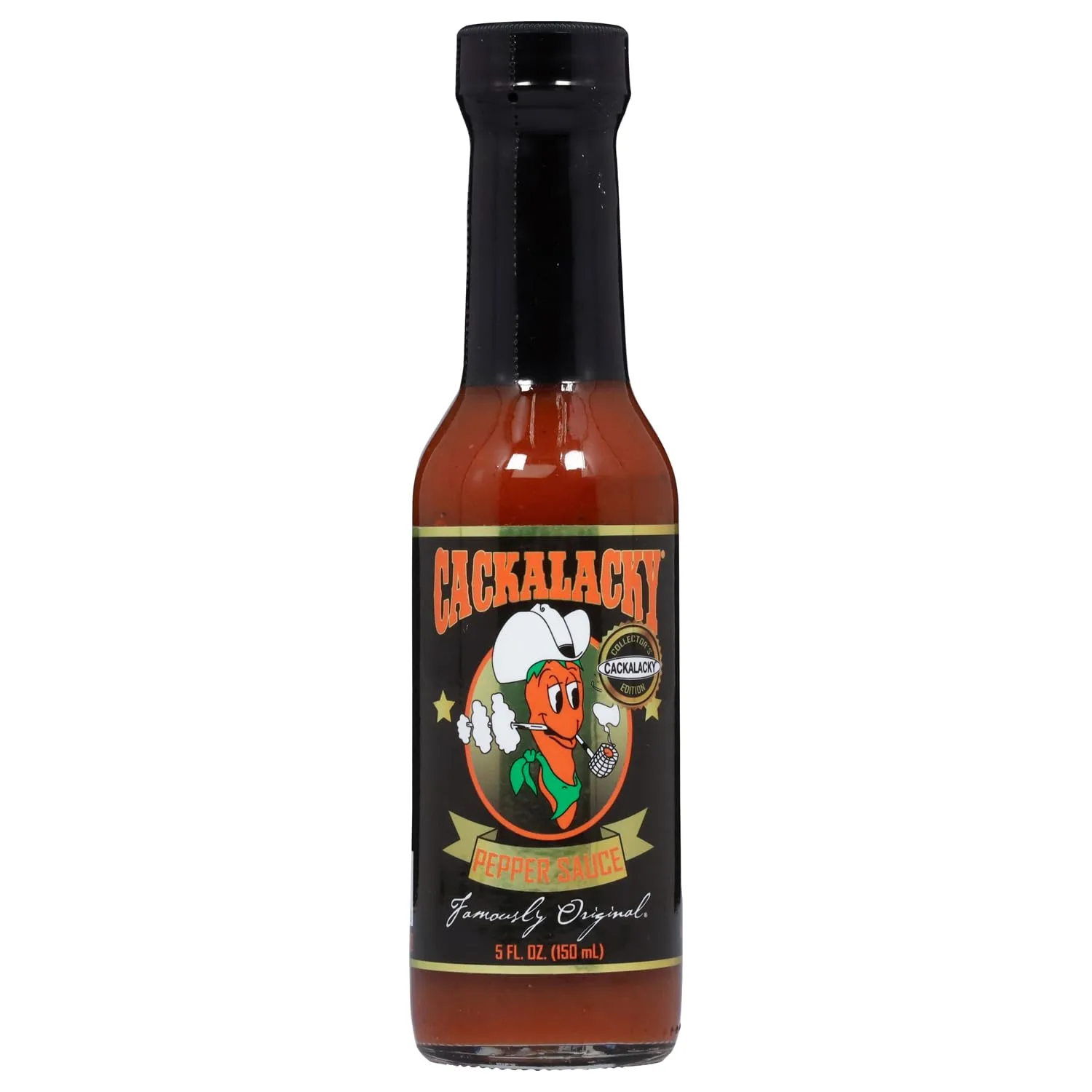 Cackalacky Jack Famously Original Collector’s Edition Pepper Sauce - 5 oz Bottle - Gourmet Hot Sauce for Grilling, Dipping, and Marinades