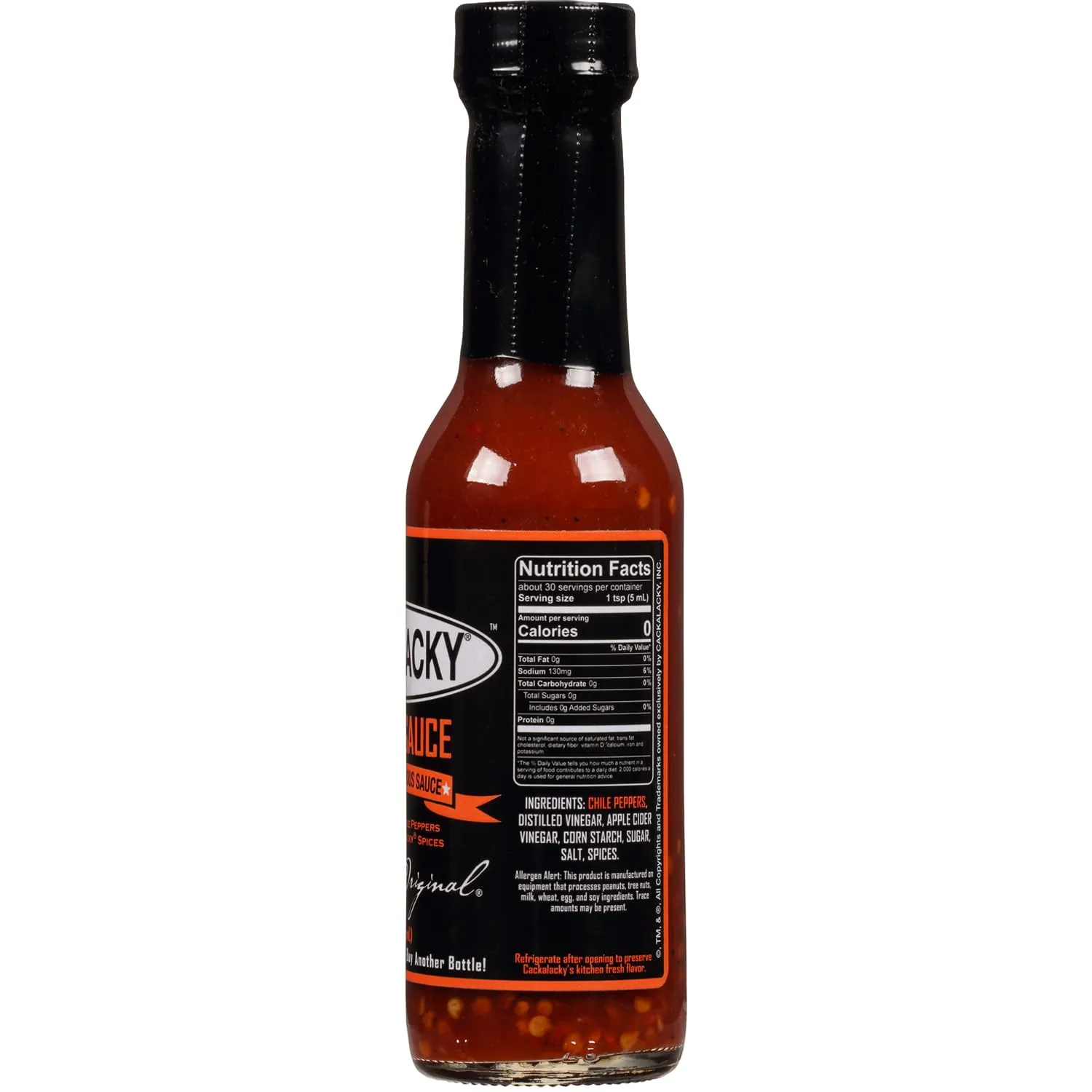 Cackalacky Famously Original Pepper Sauce - 5 oz Bottle - Fiery Hot & Spicy Red Chili Flavor, All-Natural Ingredients, Perfect for Grilling, Dipping, & Marinades