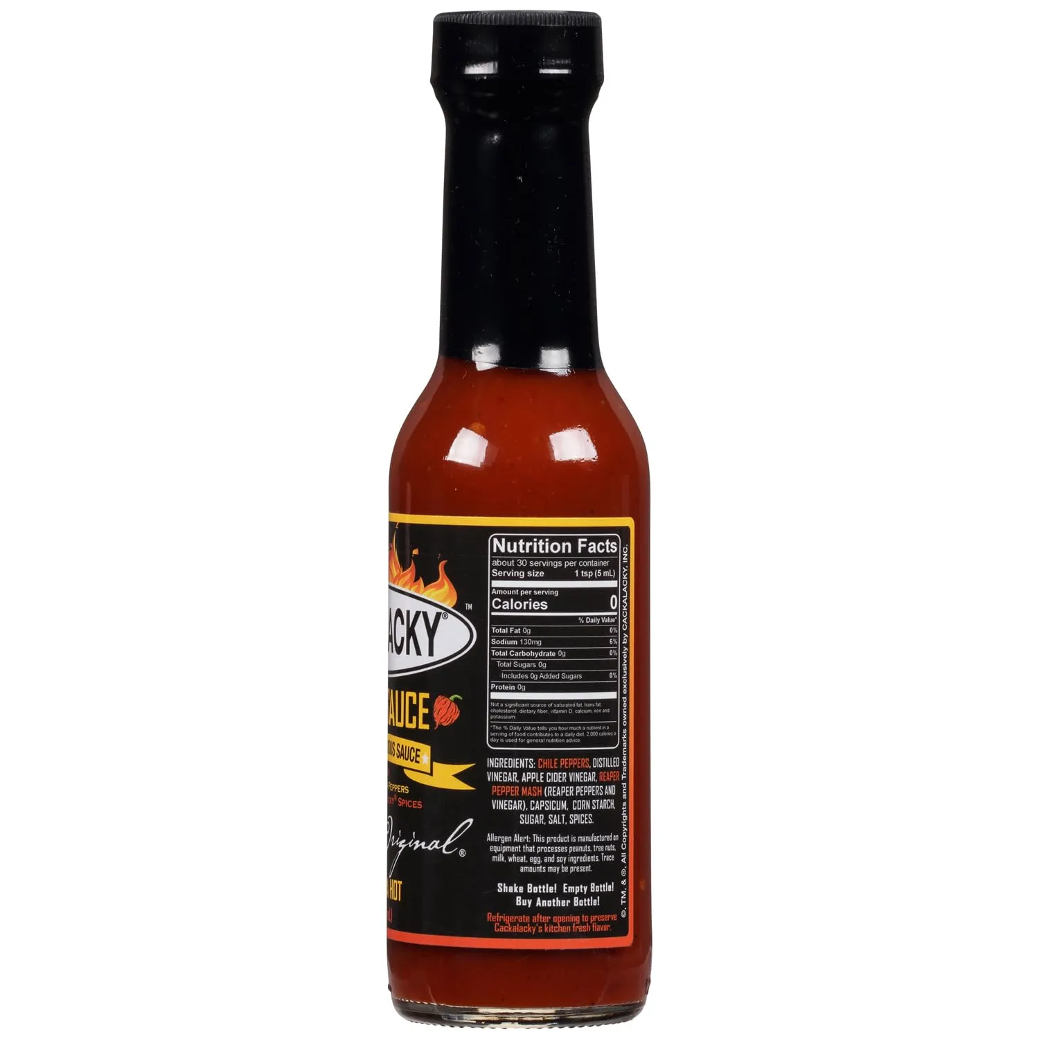 Cackalacky Famously Original Super Extra Hot Pepper Sauce - 5 oz Bottle - Extreme Heat for Grilling, Marinades & Fiery Dips
