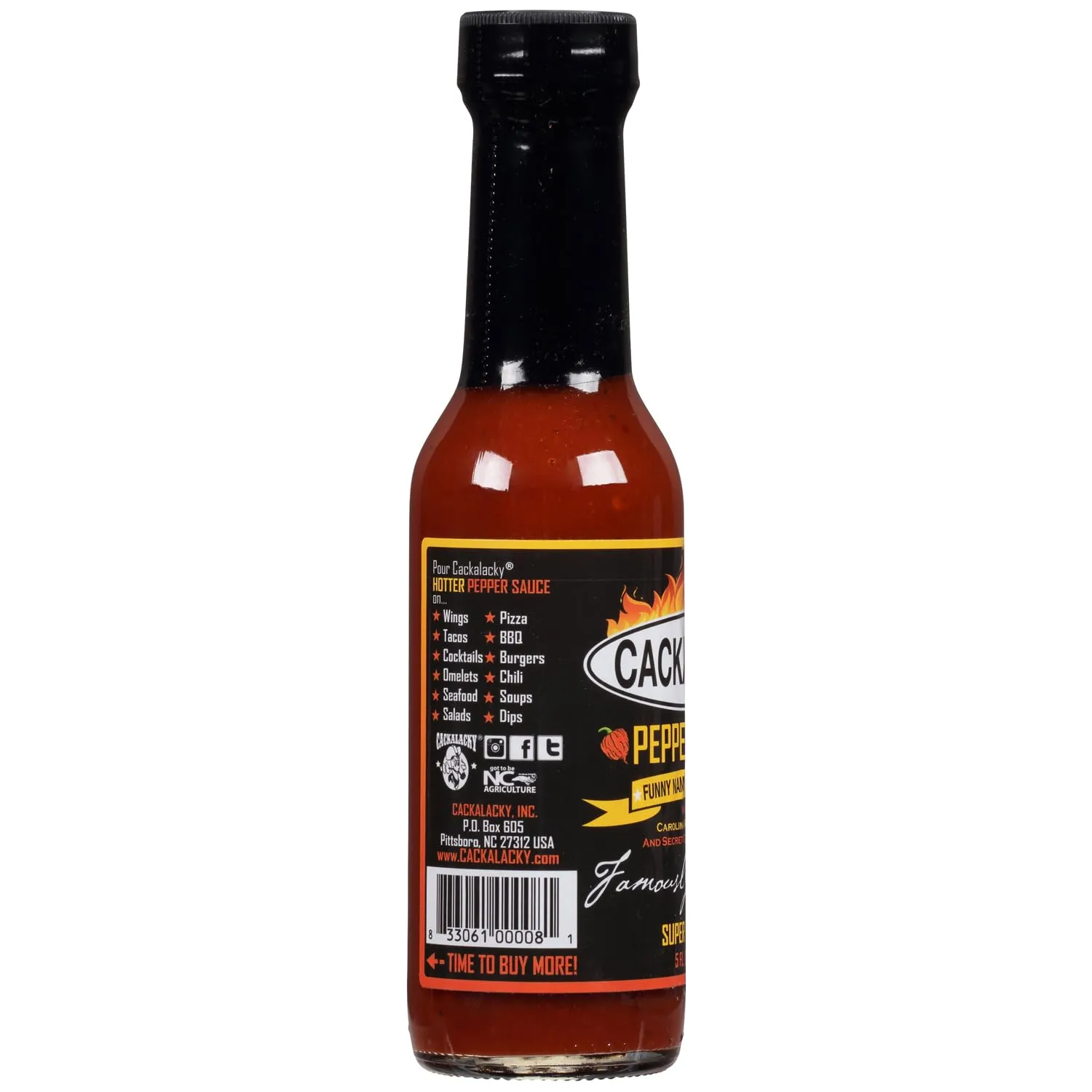 Cackalacky Famously Original Super Extra Hot Pepper Sauce - 5 oz Bottle - Extreme Heat for Grilling, Marinades & Fiery Dips