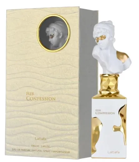 Lattafa Her Confession - Vanilla, Floral, Amber, Musk - Eau de Parfum Long-Lasting Fragrance for Women, 3.40 Ounce / 100 ml