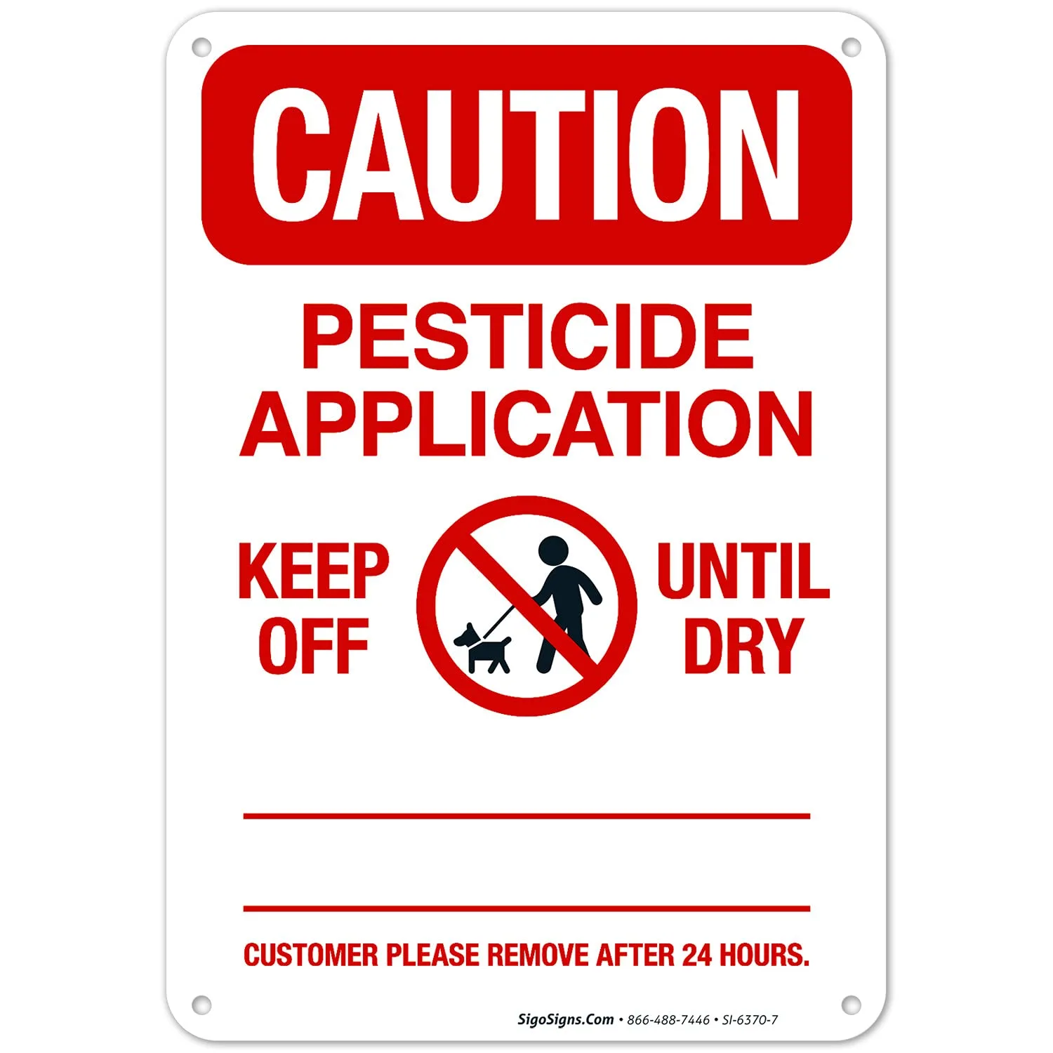Sigo Signs Pesticide Application Sign, (SI-6370) 10x7 Inches, 55 mil Thick HDPS (high Density polystyrene), Made in USA
