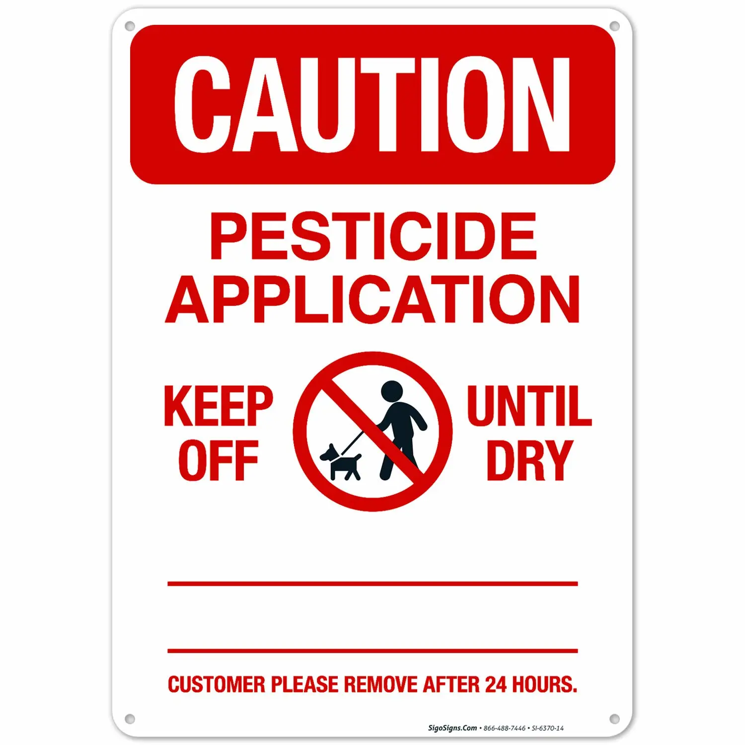 Sigo Signs, Pesticide Application Sign, (SI-6370) 10x14 Inches, 55 mil Thick HDPS (high Density polystyrene), Made in USA