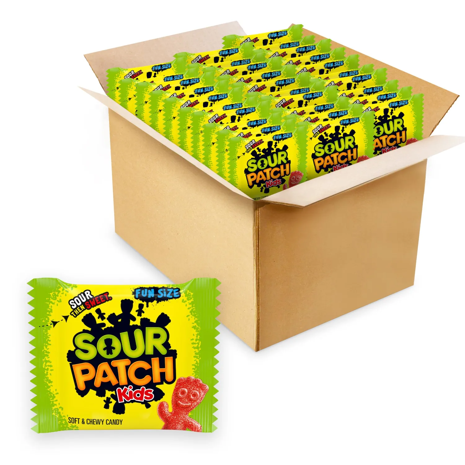 SOUR PATCH KIDS Soft & Chewy Candy, Bulk Candy, 140 Snack Packs