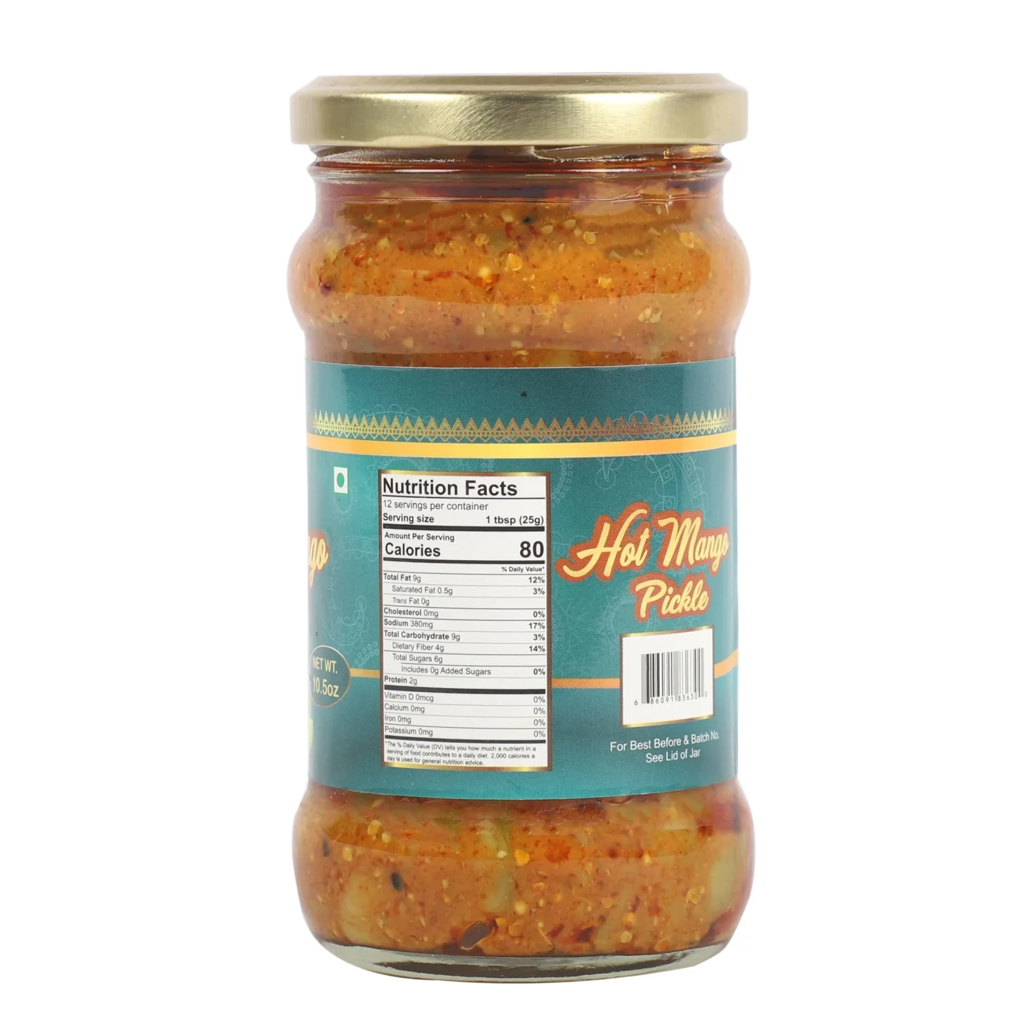 TAJ Hot Mango Pickle, Spicy Mango Achar |10.5oz (300g)