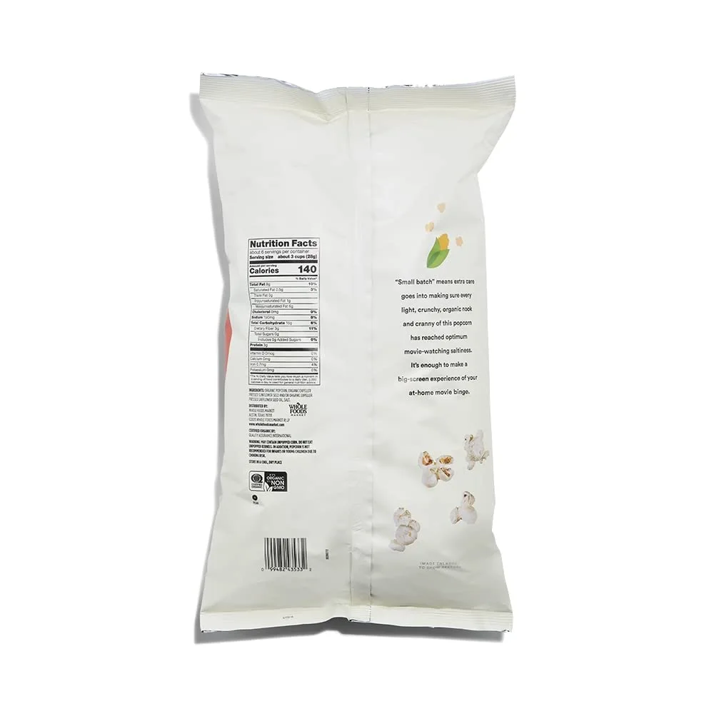 365 by Whole Foods Market, Organic Classic Salted Popcorn, 6 Ounce