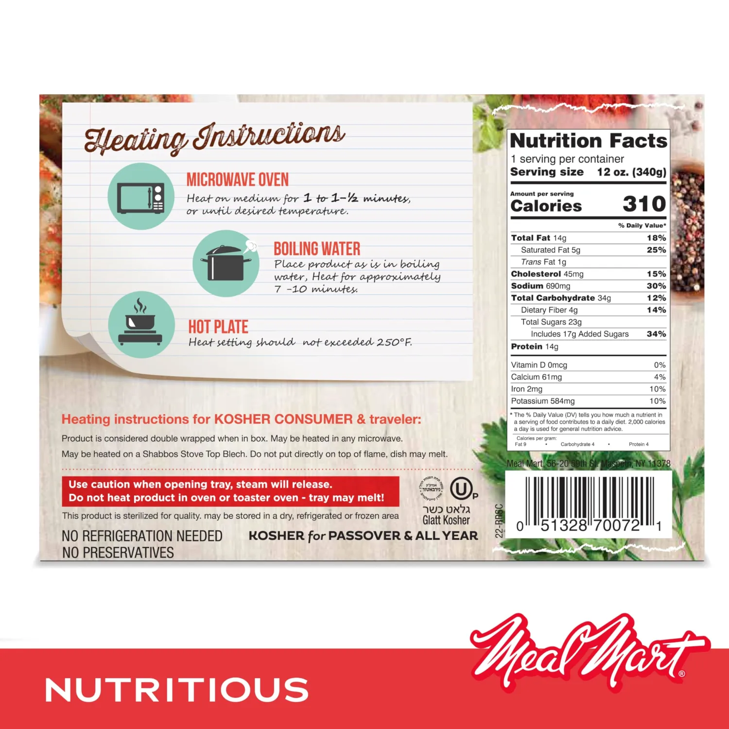 Kosher for Passover Ready Meals - Beef Stuffed Cabbage Rolls in Gravy, MRE Meat Meals Ready to Eat, Gluten Free Food (1 Pack) Prepared Entree Fully Cooked, Shelf Stable Microwave Dinner