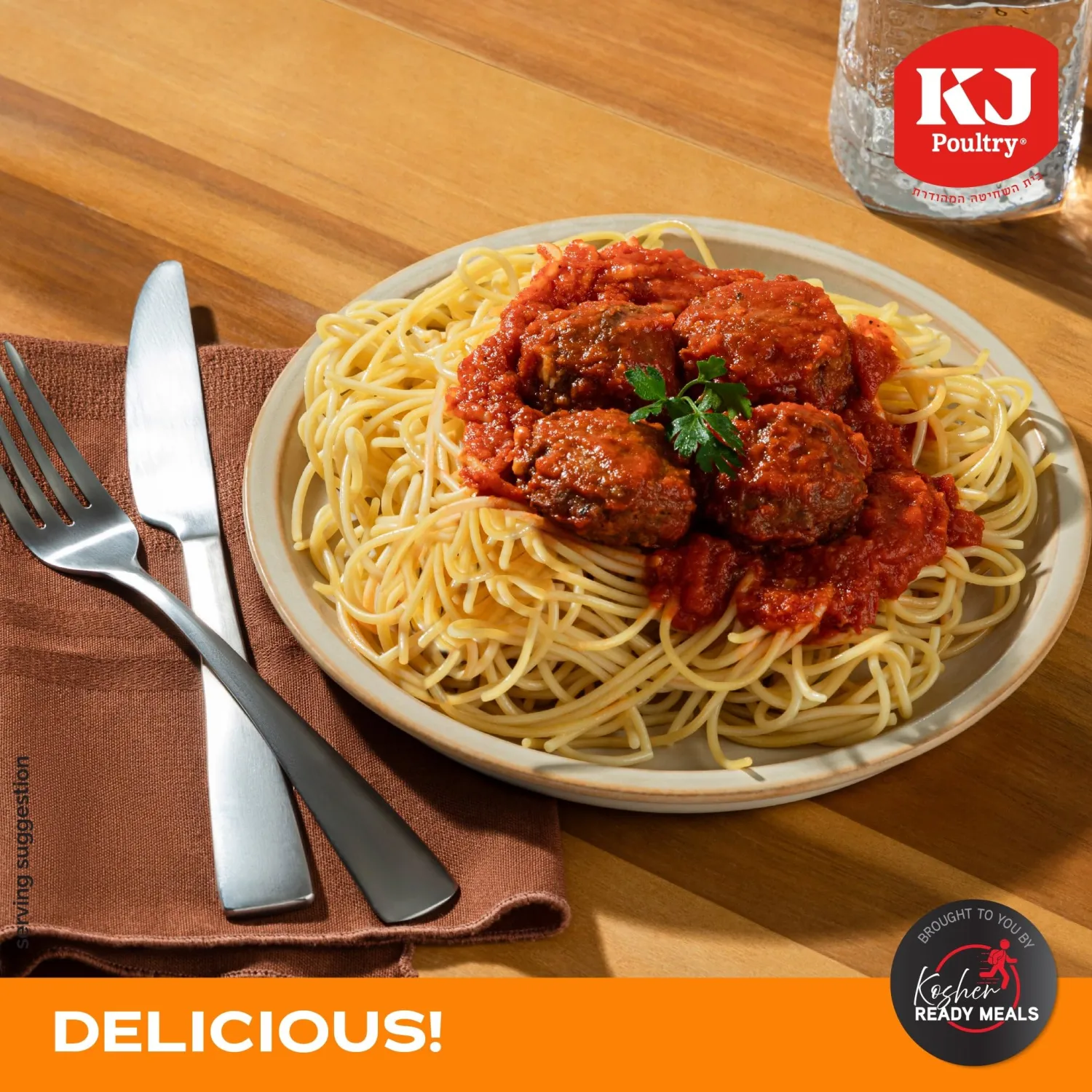 KJ Poultry Kosher Ready Meals - Spaghetti & Meatballs, MRE Meals Ready to Eat (3 Pack) Prepared Entree Fully Cooked, Shelf Stable Microwave Dinner Travel, Military, Camping, Emergency Survival
