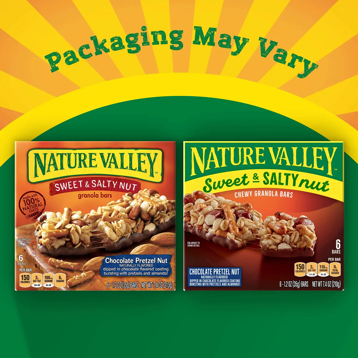 Nature Valley Granola Bars, Sweet and Salty Nut, Chocolate Pretzel, 6 Bars, 7.4 OZ