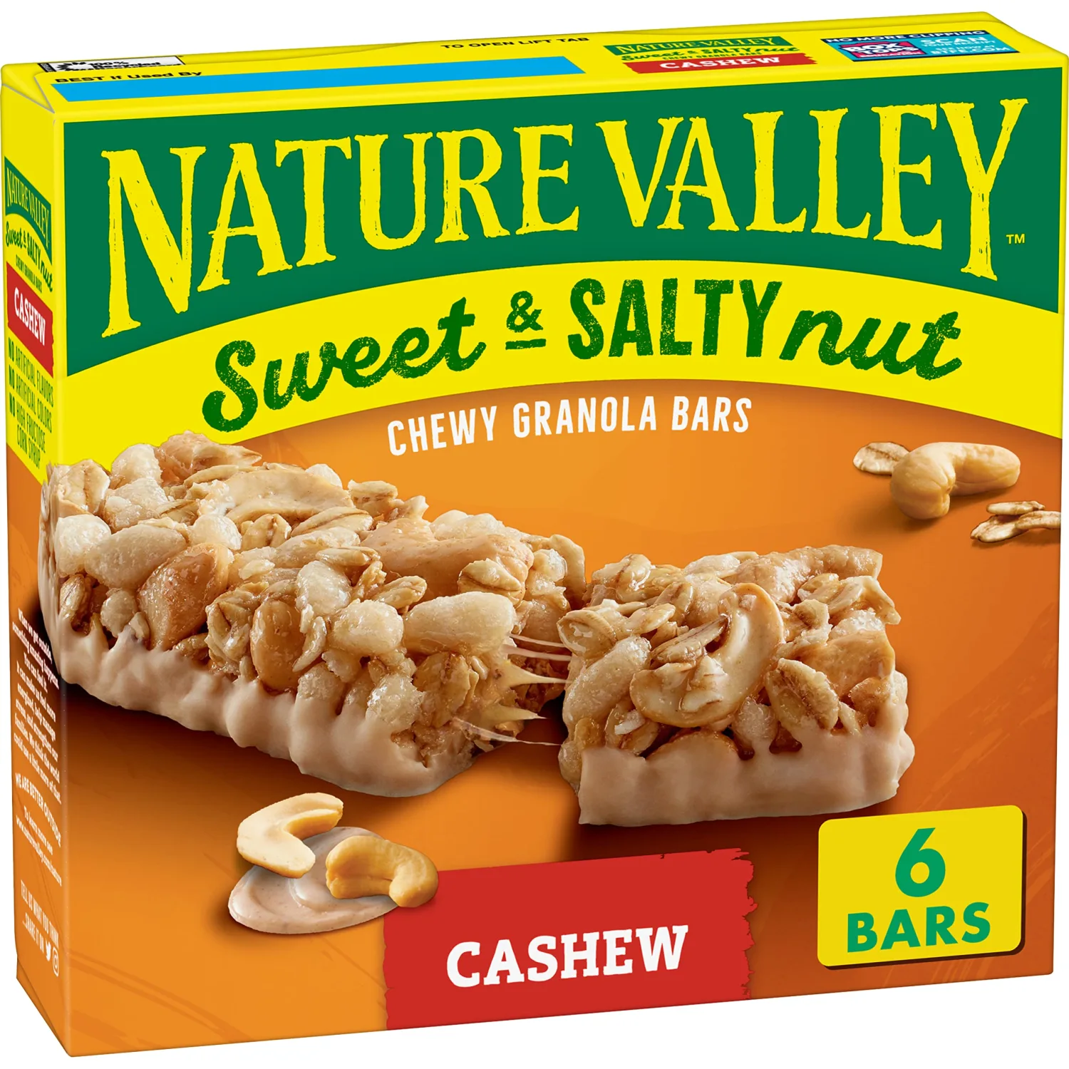 Nature Valley Granola Bars, Sweet and Salty Nut, Cashew, 6 Bars, 7.2 OZ