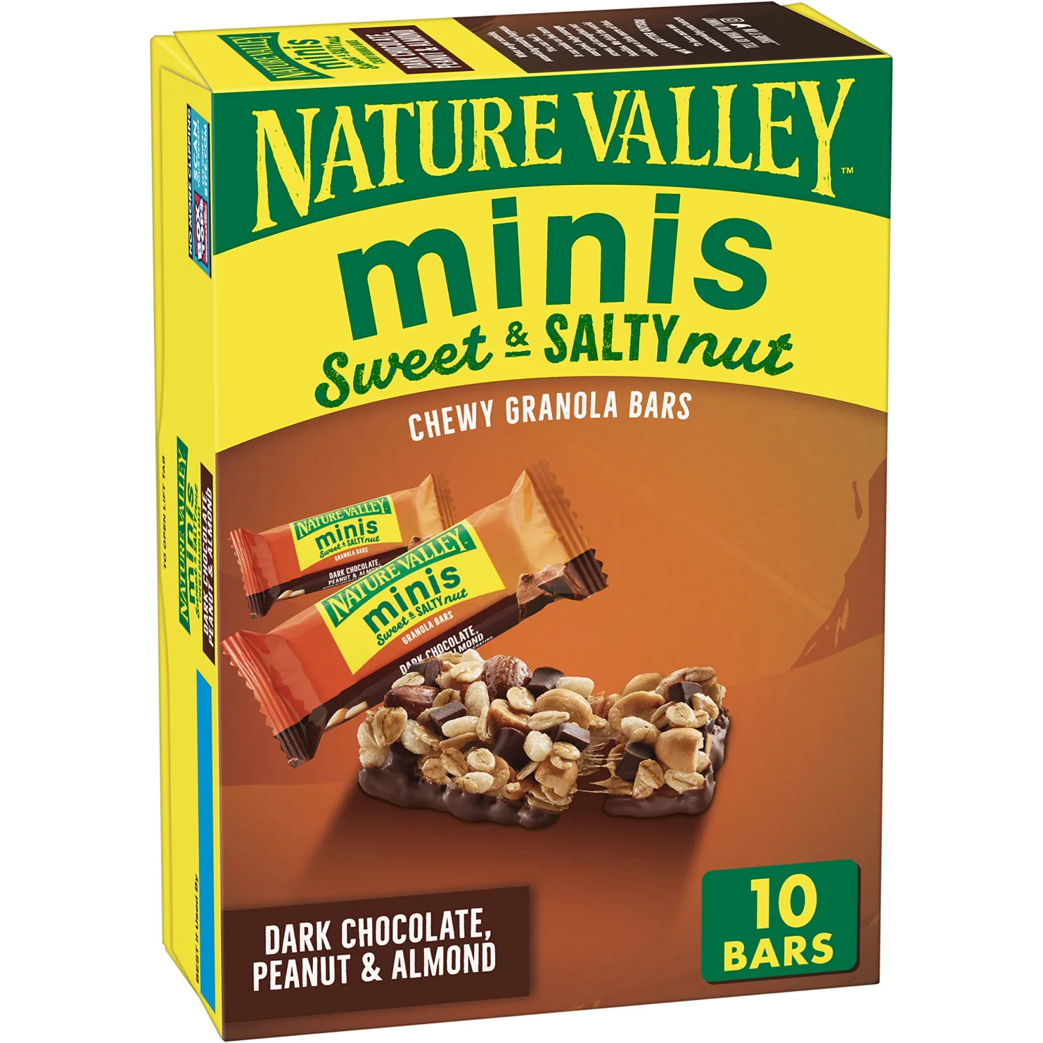Nature Valley Mini Granola Bars, Sweet and Salty Nut, Dark Chocolate Peanut Almond, 10 Bars, 7.5 OZ