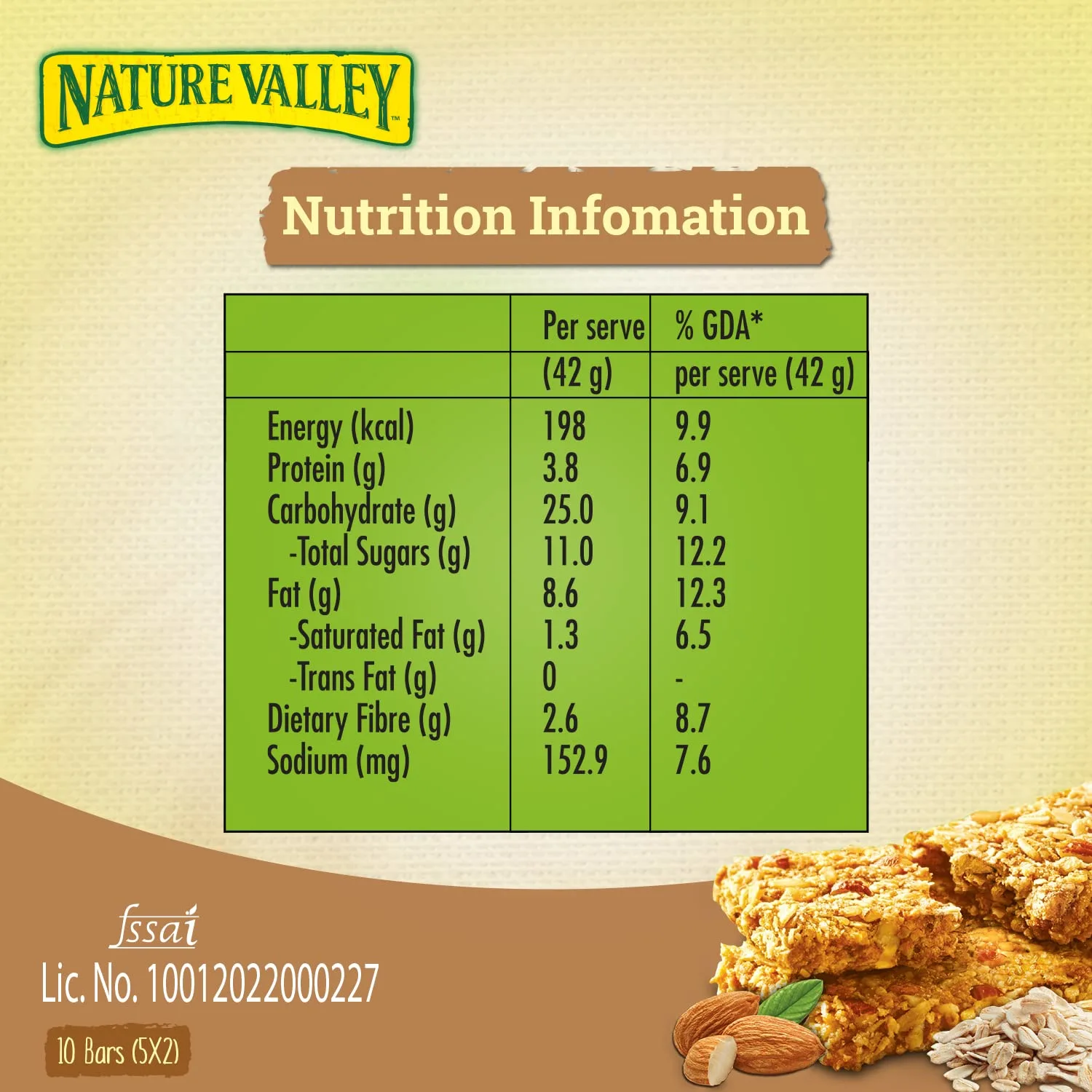Nature Valley Roasted Nut Crunch Granola Bars, Almond Crunch, 6 Count