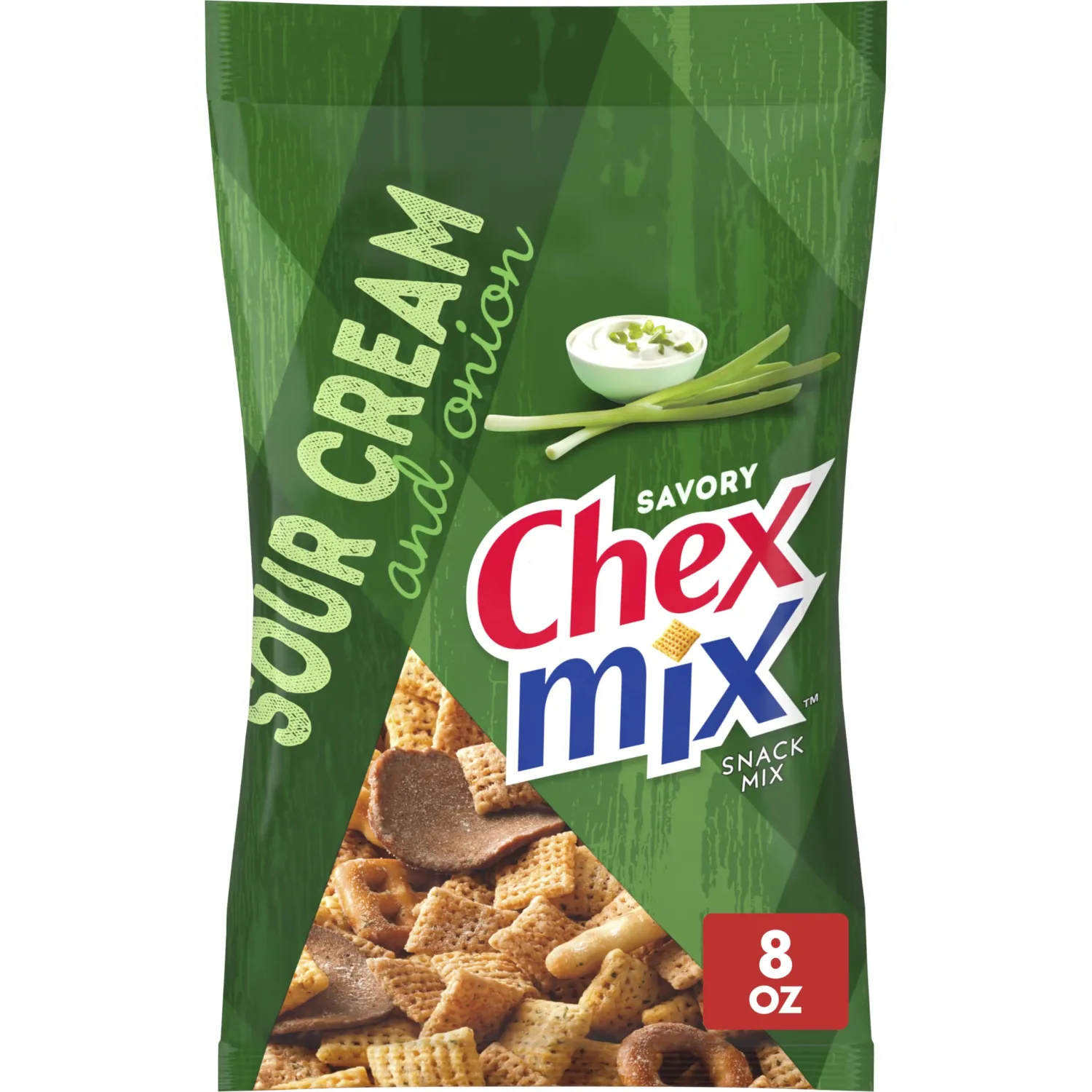 Chex Mix Snack Mix, Sour Cream and Onion, 8 oz Bag