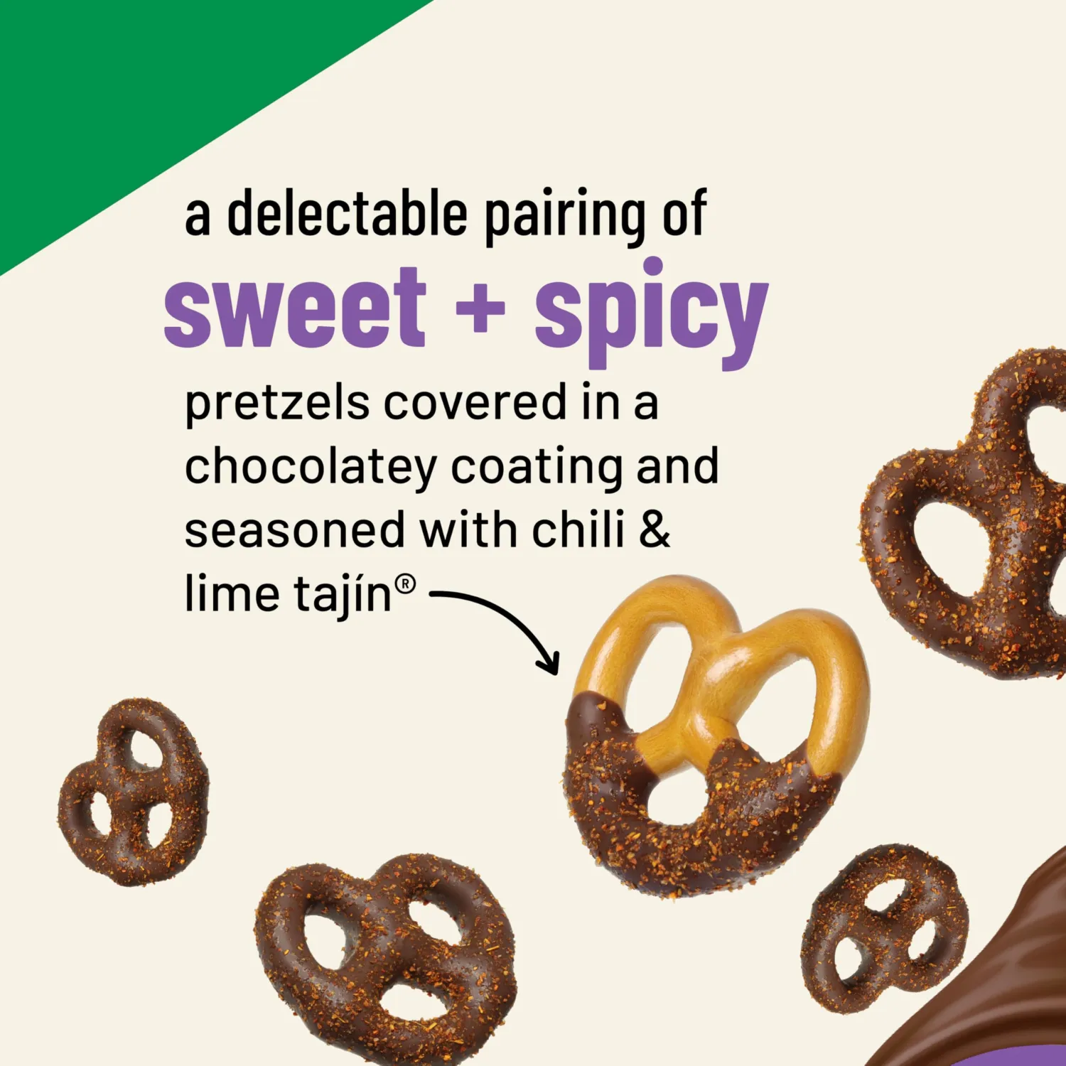 Snak Club Tajin Chocolatey Mini Pretzels, Chocolate Covered Pretzels with Chili and Lime Seasoning, Mild, No Artificial Colors, 8 oz Resealable Bag