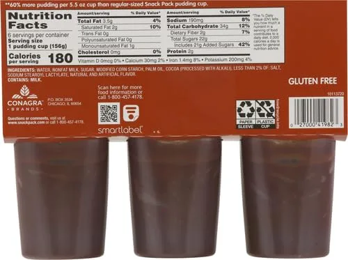 Snack Pack Pie Pudding Cups, Chocolate, 33 oz (6 ct)