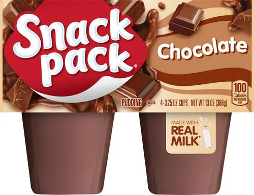 Snack Pack Pie Pudding Cups, Chocolate, pack of 4,13 ounce