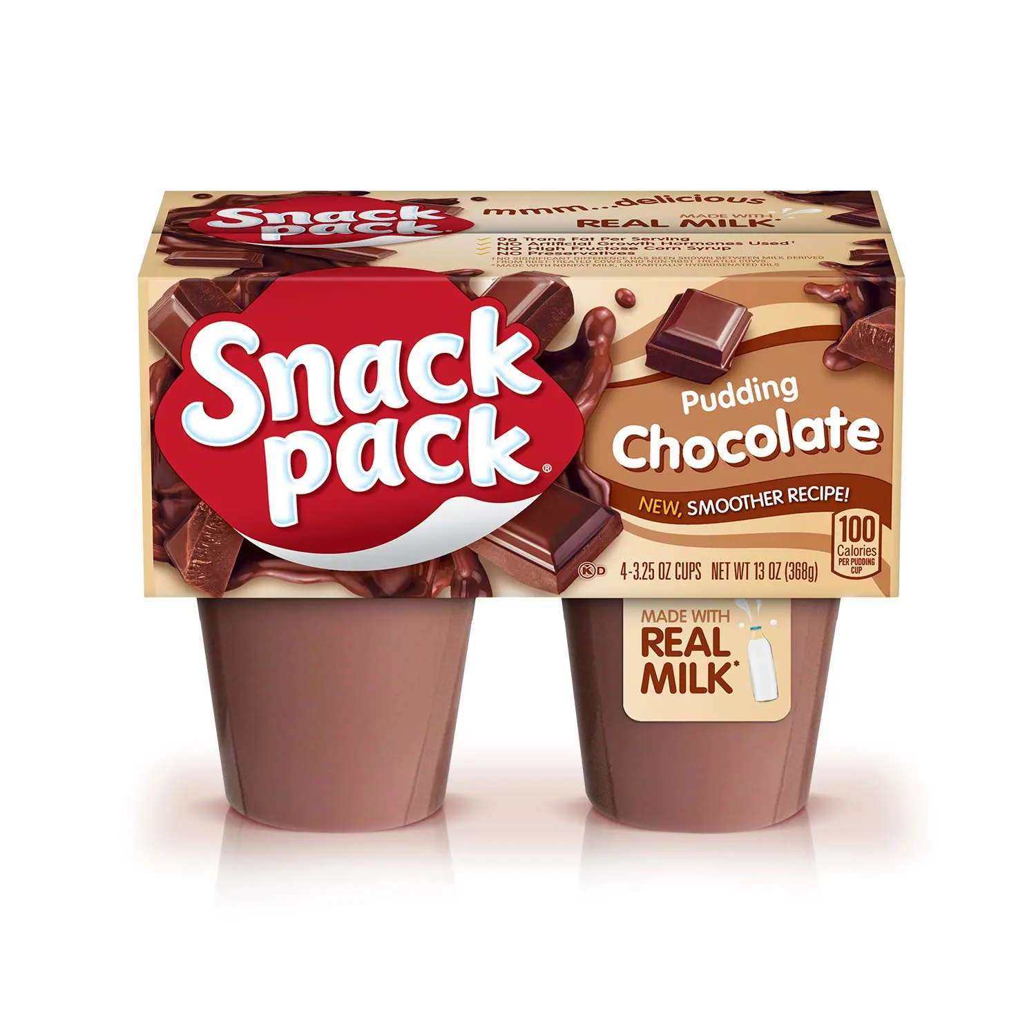 Snack Pack Pie Pudding Cups, Chocolate, pack of 4,13 ounce