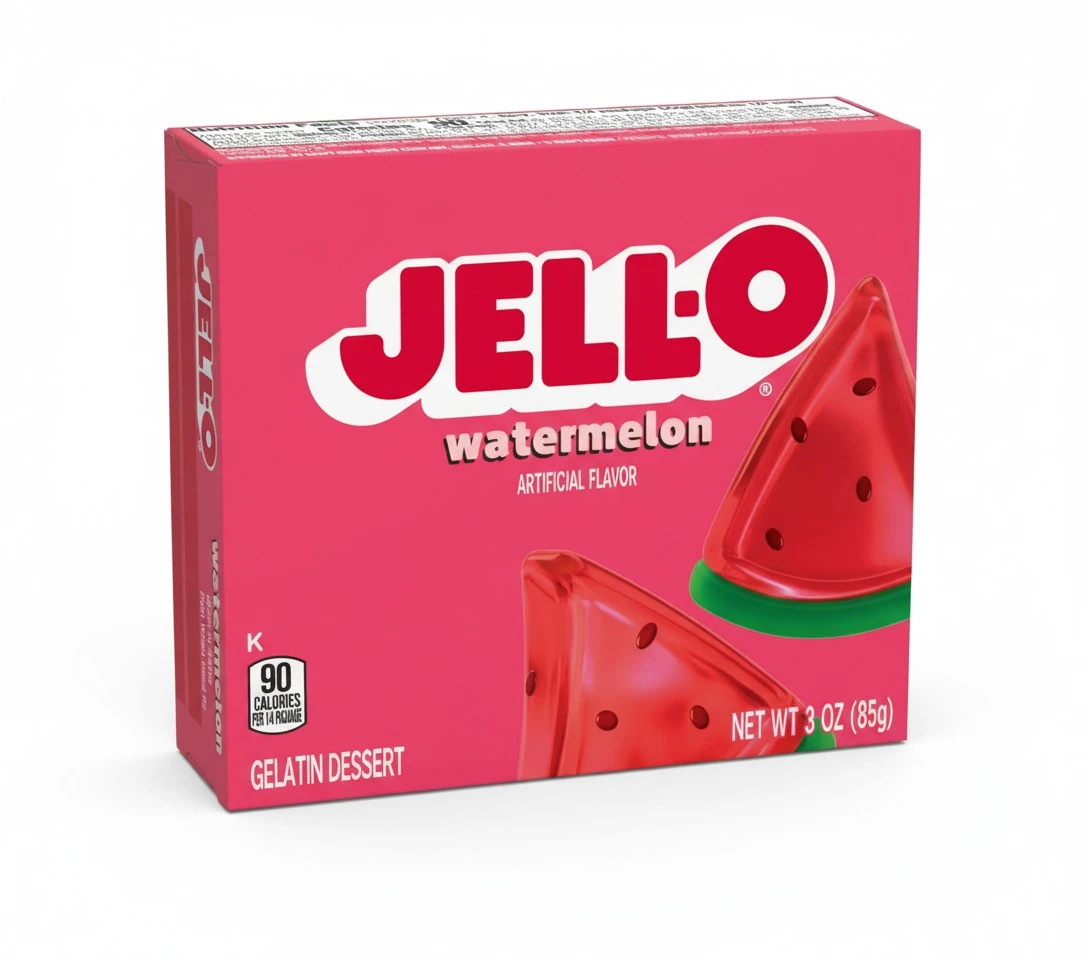 Jell-O Watermelon Flavor Gelatin Dessert, 3 Ounce Box (4-Pack)