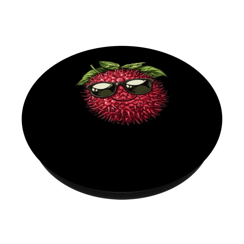 Rambutan With Funny Sunglasses PopSockets Adhesive PopGrip