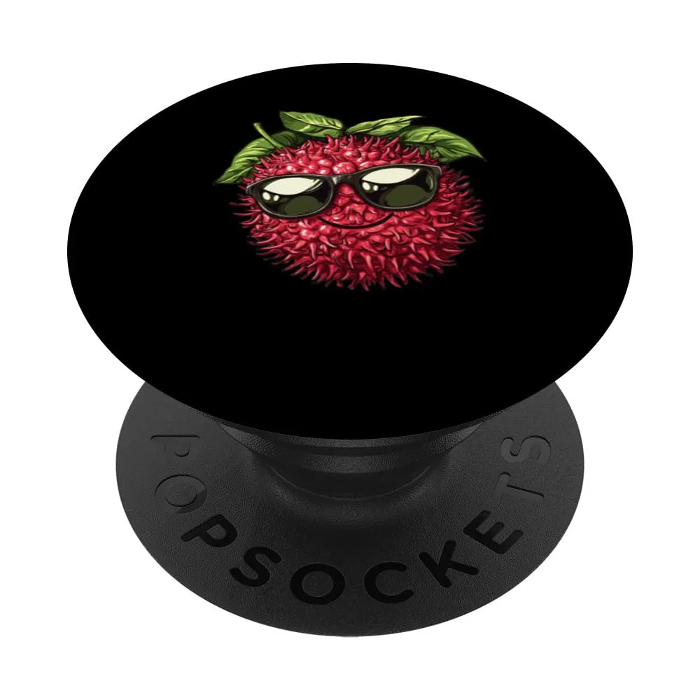 Rambutan With Funny Sunglasses PopSockets Adhesive PopGrip