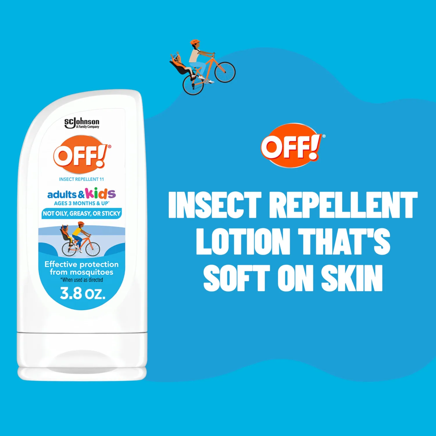 OFF! Insect Repellent Lotion for Adults & Kids, Fragrance-Free Bug Repellent for Everyday Protection from Mosquitoes, 3.8 oz