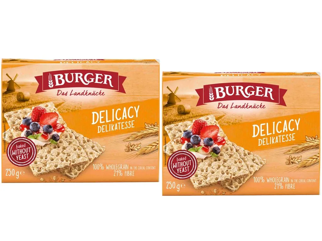 Burger Crispbread, 8.8 oz, No Yeast (pack of 2, Delicacy)