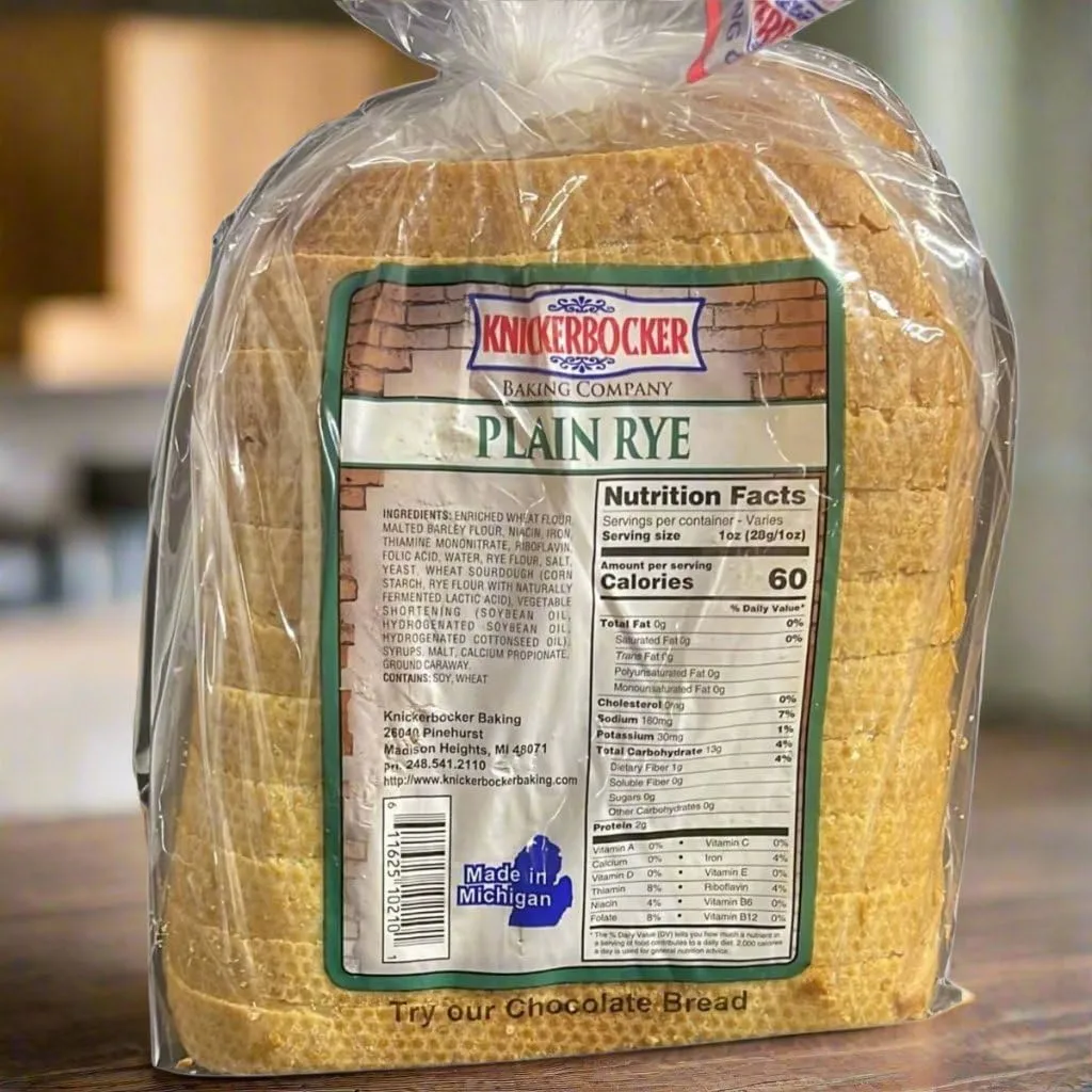 Knickerbocker Bakery Bread. (Knickerbocker Bakery Rye Bread 16oz.)