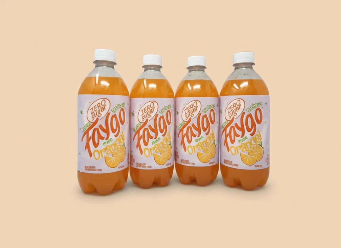 Zero Sugar Soft Drink Soda Pop 4 pack of 20oz Bottles Faygo (4-pack 20oz, Orange)
