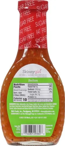 Skinnygirl Fat-Free Salad Dressing, Sugar-Free Italian, 8 Ounce (Pack of 2)