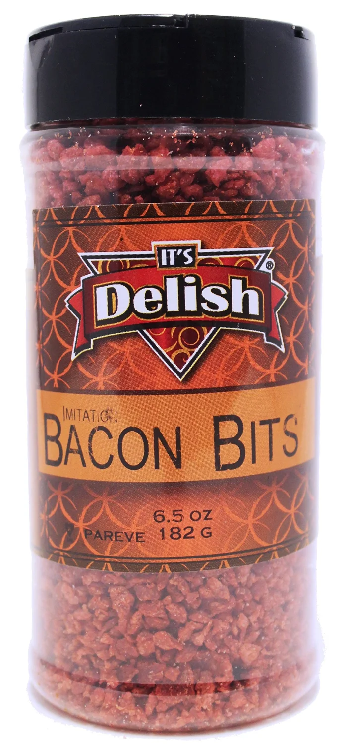 Imitation Bacon Bits by Its Delish, 6.5 Oz. Medium Jar