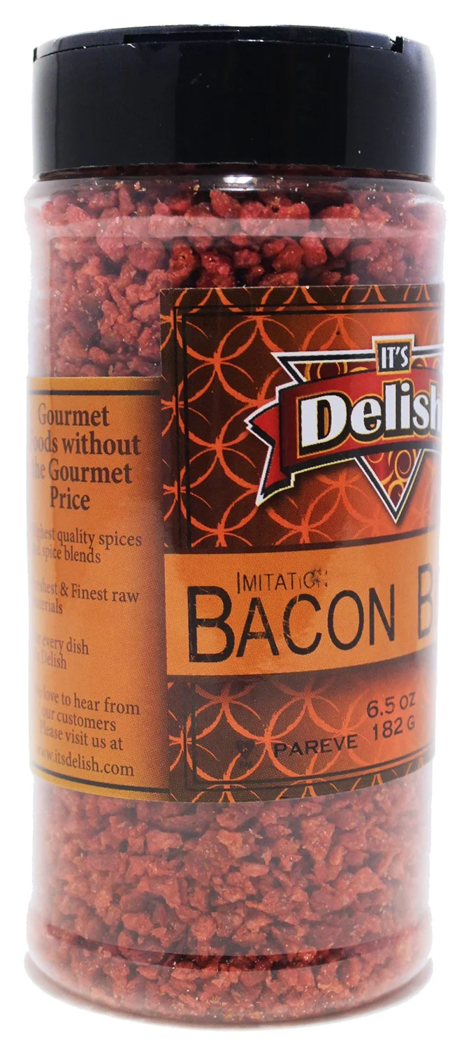 Imitation Bacon Bits by Its Delish, 6.5 Oz. Medium Jar