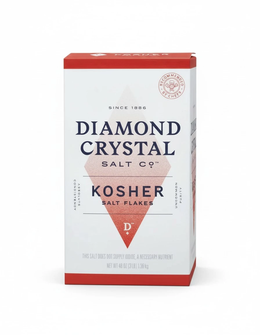 Diamond Crystal Kosher Salt – Full Flavor, No Additives and Less Sodium - Pure and Natural Since 1886-3 Pound (New Packaging)