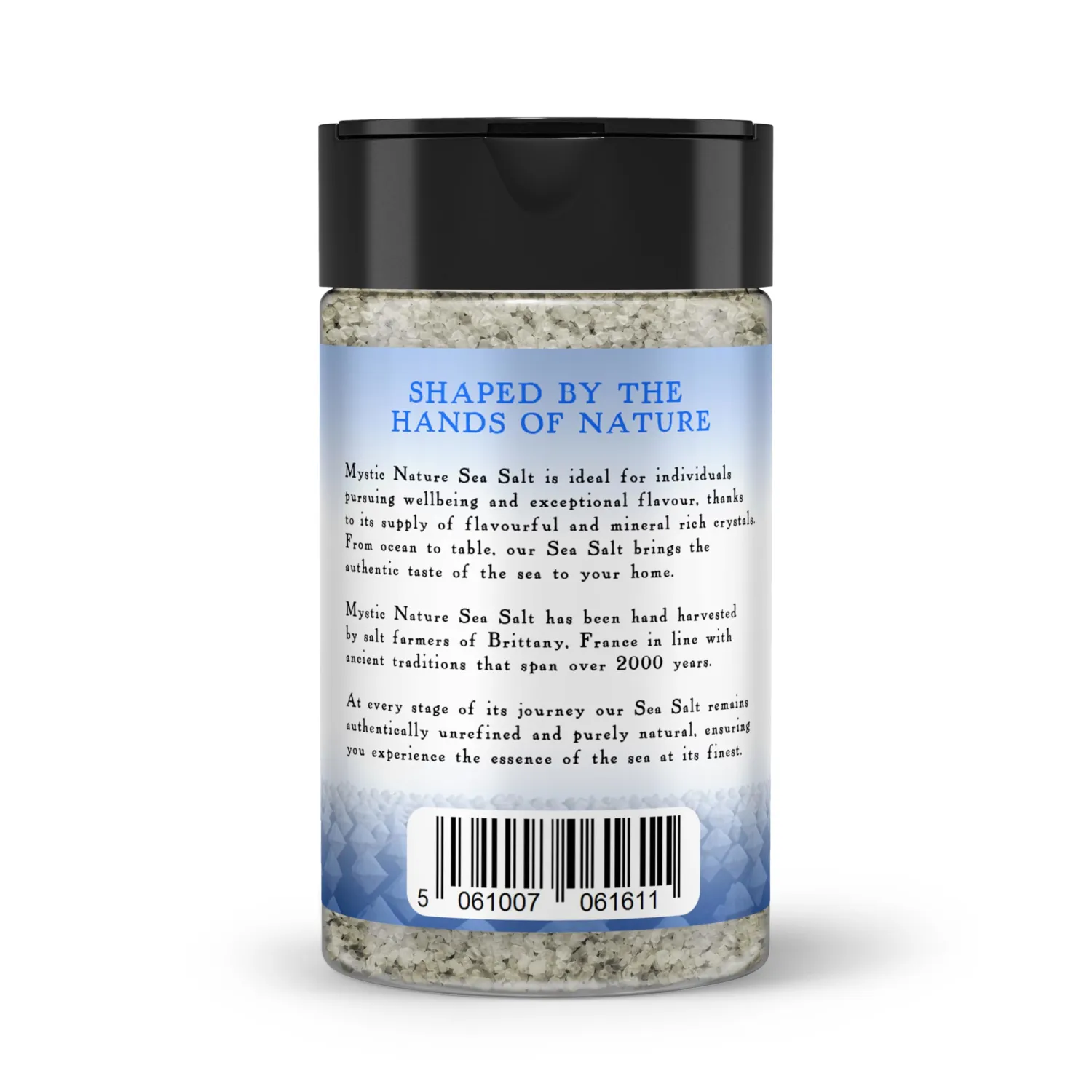 Mystic Nature Celtic Harvest Shaker – 10.6 OZ | Light Grey | Convenient To Use Shaker | Natural & Unrefined | Hand Harvested Celtic Crystals from France