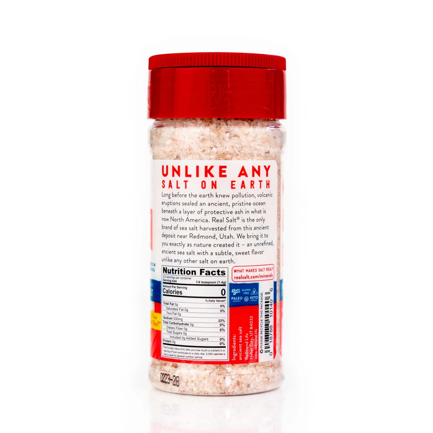 Redmond Real Sea Salt - Natural Unrefined Gluten Free Kosher, 10 Ounce Shaker