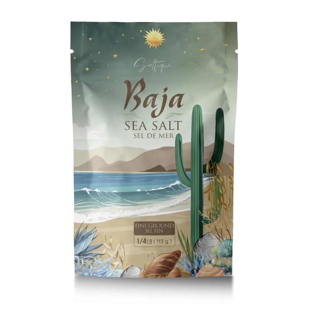 Saltique 1/4lb Baja Sea Salt Fine Ground - 4X More Minerals than Celtic Salt- Packed with 90 Minerals Helping You Stay Hydrated And Improve Electrolyte Balance-100% Unrefined - GMO-free - Paleo