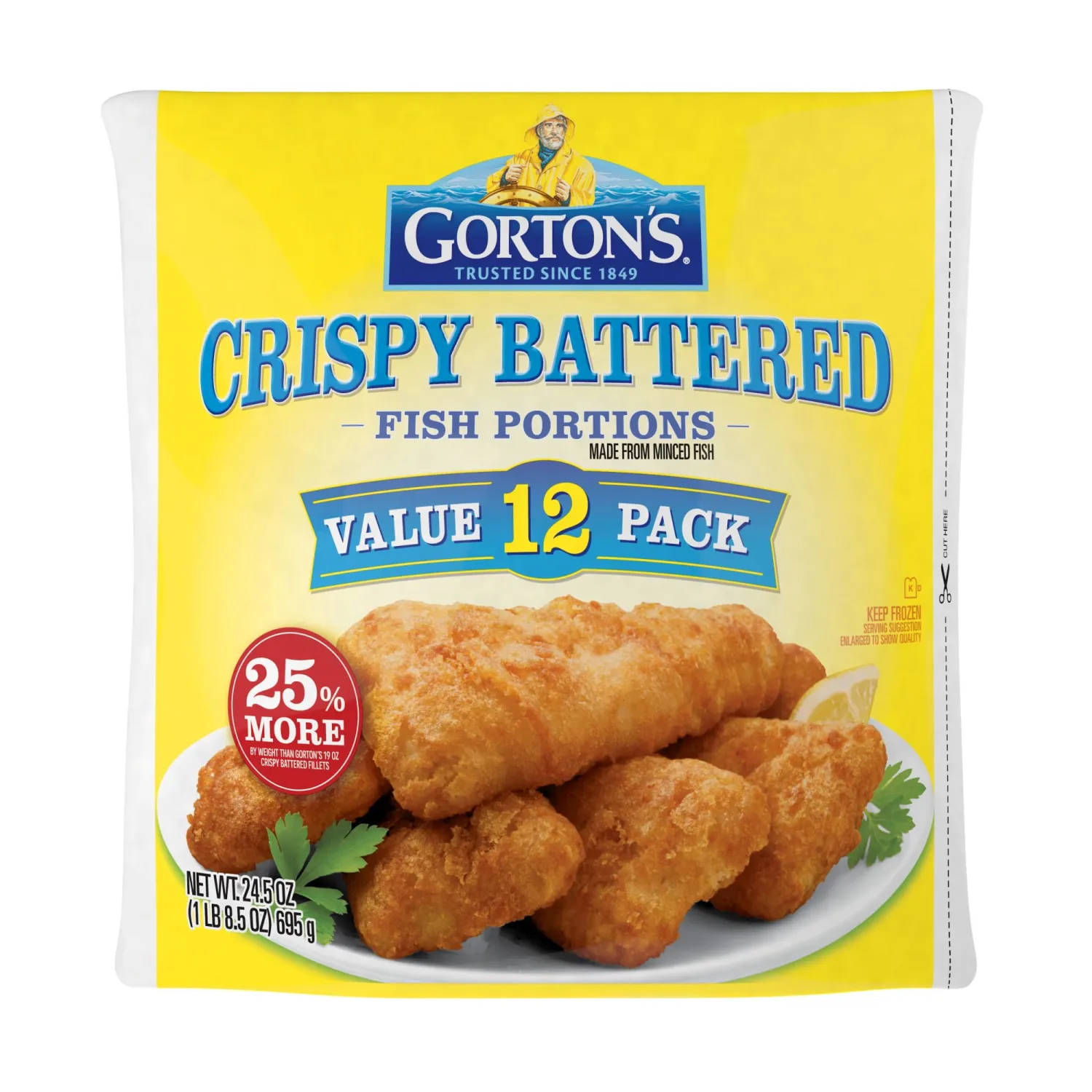 Gorton's, Crispy Battered Fish Portions, 24.5 oz (Frozen)