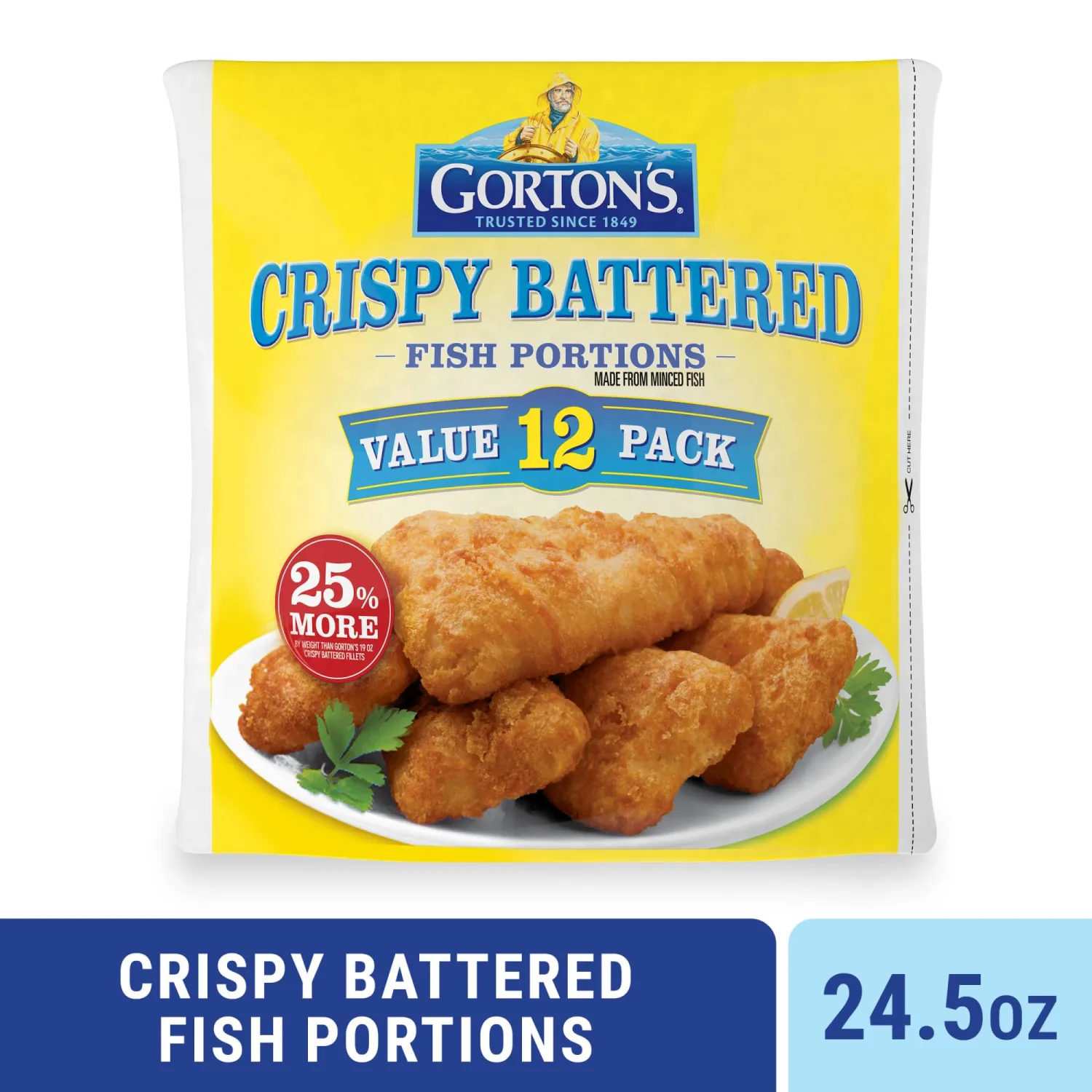Gorton's, Crispy Battered Fish Portions, 24.5 oz (Frozen)