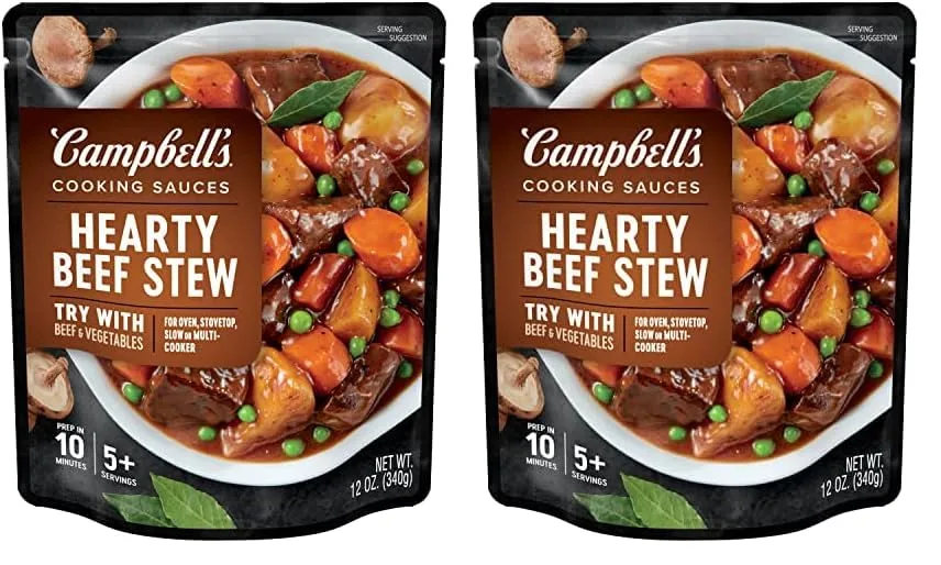 Campbell's Cooking Sauces, Hearty Beef Stew, 12 Oz Pouch (Pack of 2)