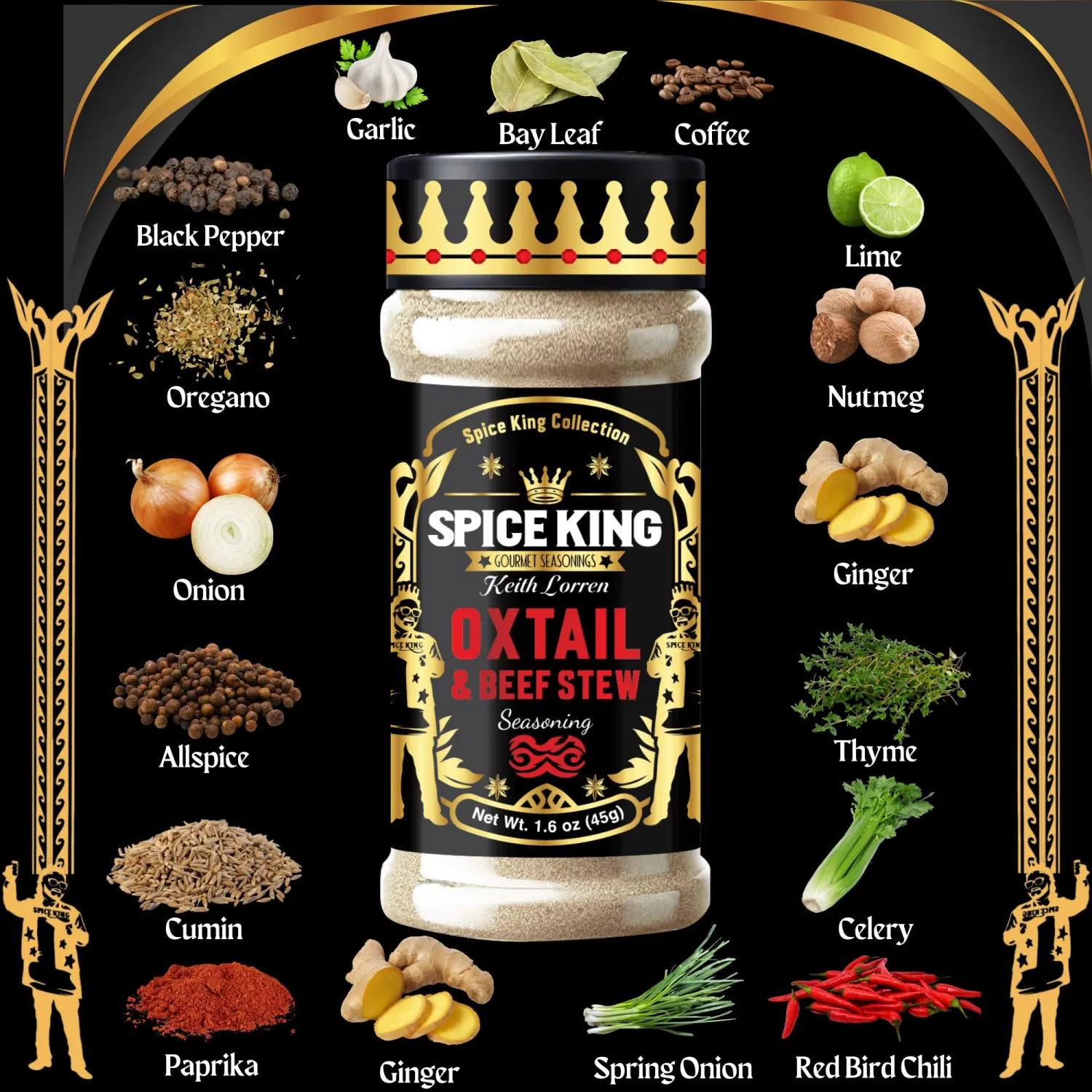 Spice King Oxtail & Beef Stew Seasoning – 1.8 Oz Shaker Bottle – Jamaican Oxtail Seasoning for Meat, Stews, and Marinades with Authentic Caribbean Flavor