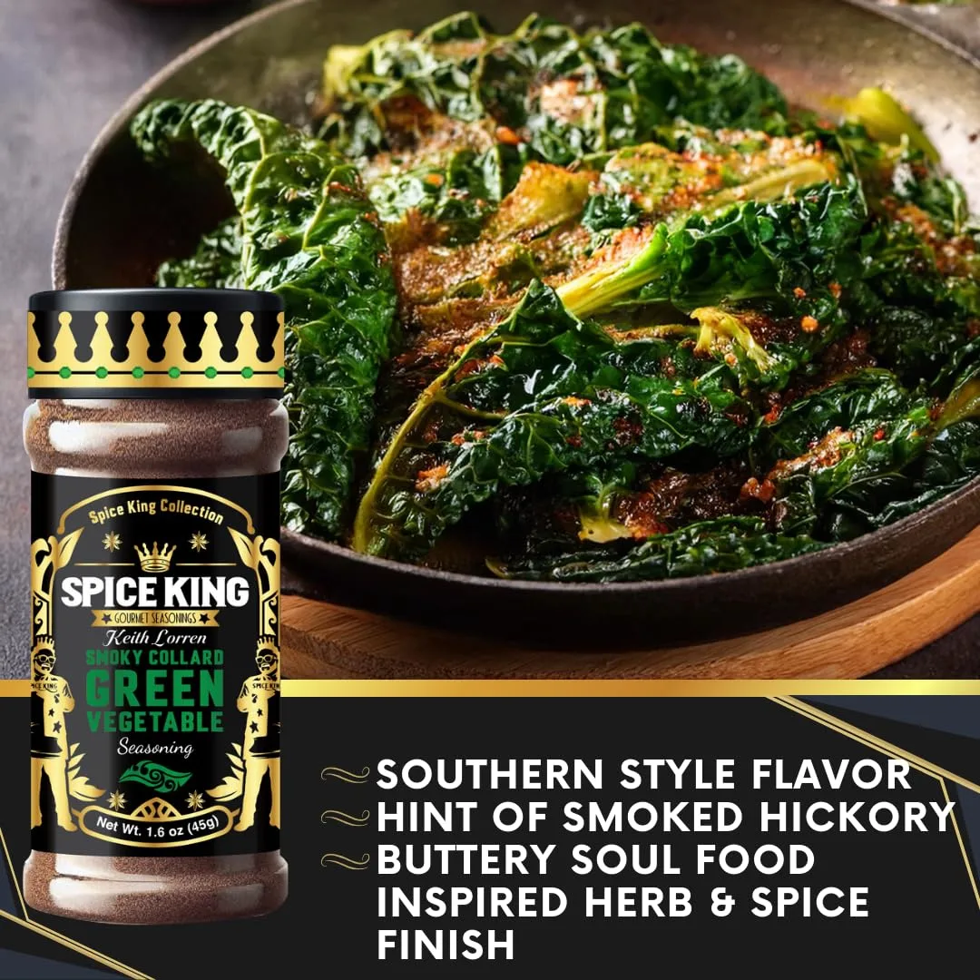 Spice King Collard Green Seasoning – 1.8 Oz Shaker Bottle – Jamaican Greens Seasoning for Collard Greens, Vegetables, and Southern Dishes with Authentic Caribbean Flavor