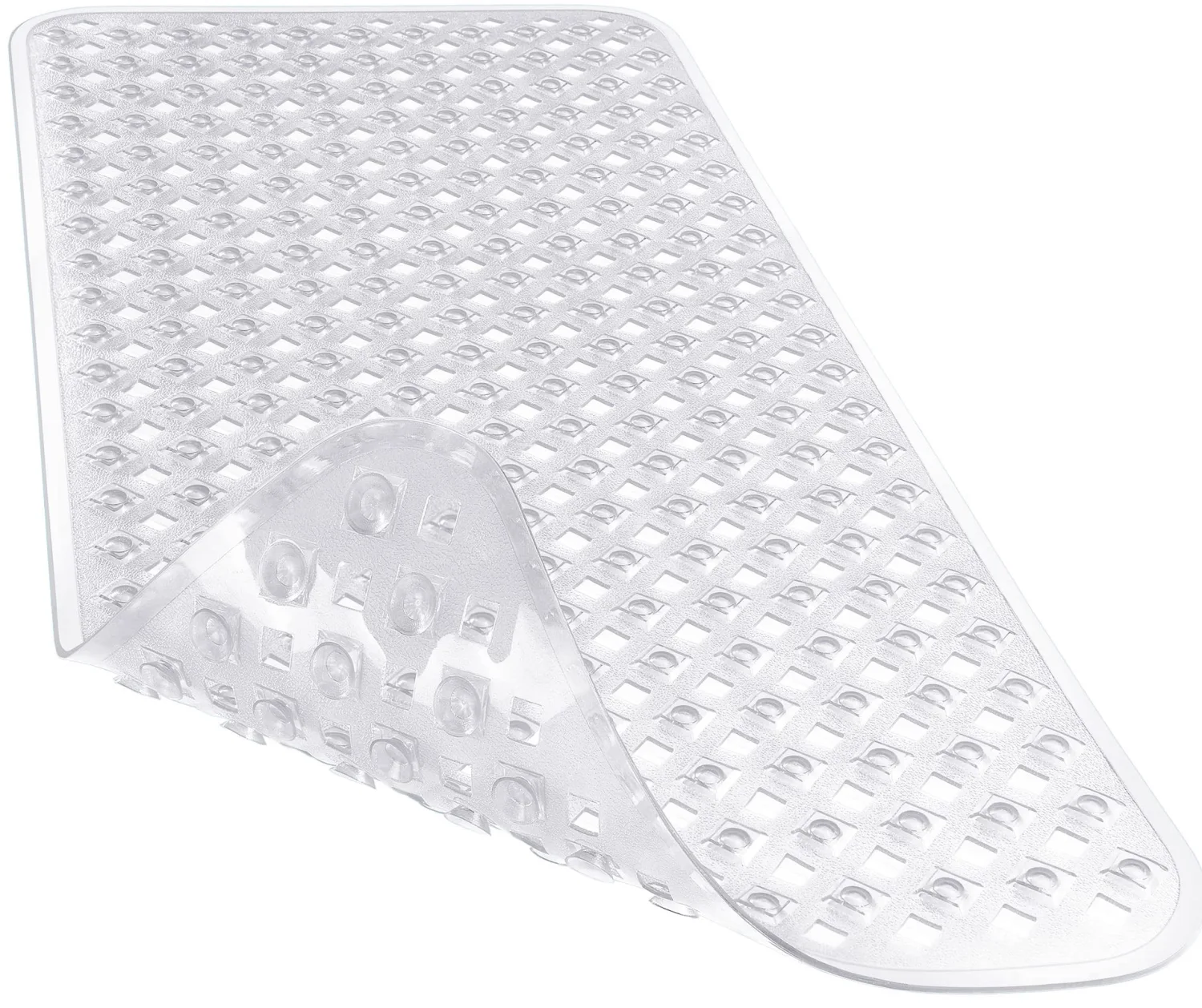 Yimobra Bathtub Mat Non Slip, 34.5x15.5 Inch Long Shower Mat with Drain Holes Suction Cups, Bath Mats for Inside Shower, Machine Washable, BPA, Latex, Phthalate Free, Clear