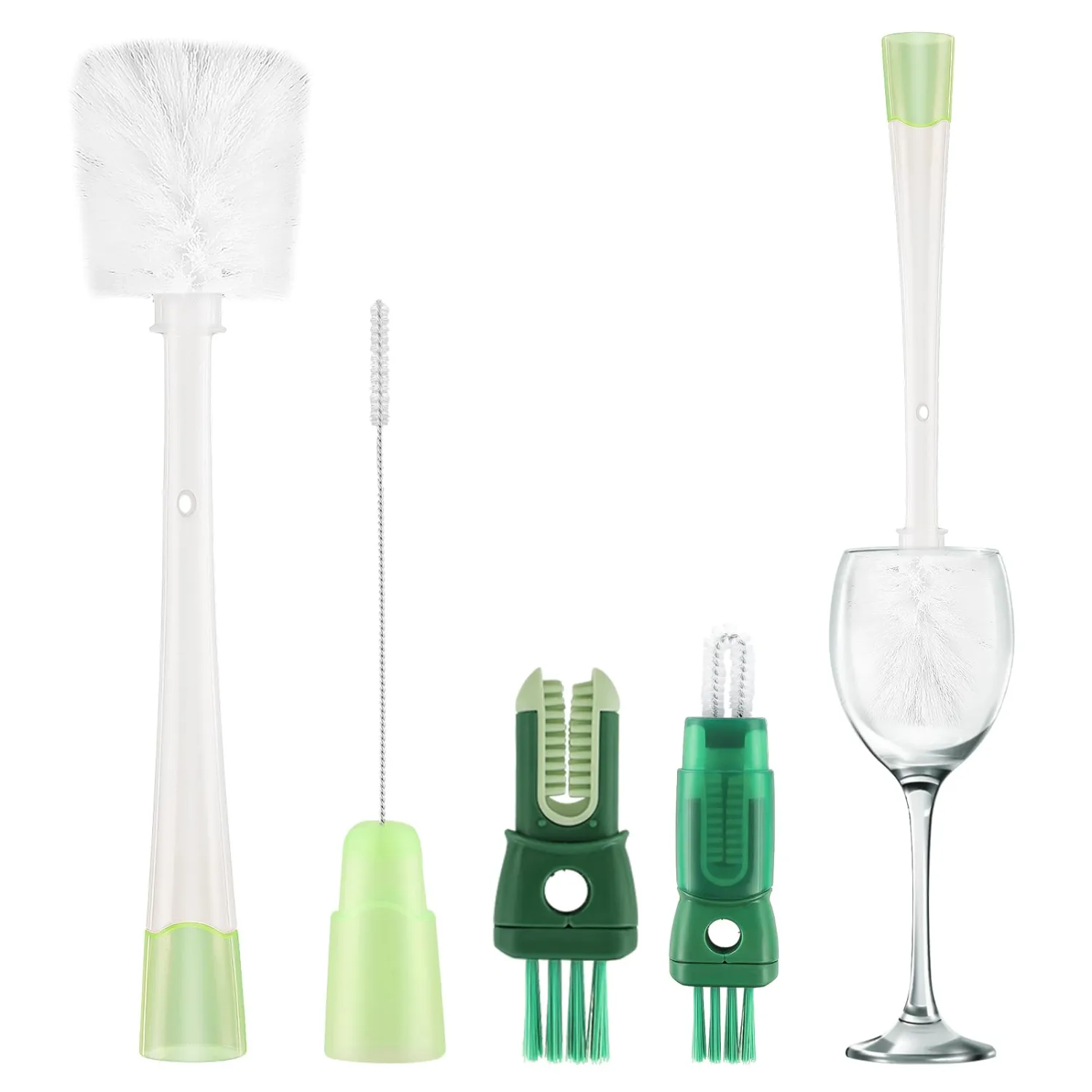 5 in 1 Water Bottle Brushes for Cleaning, Easily Cleans The Cup Mouth, Lid, Bottom, and Straw.Multifunctional Insulation Bottle Cleaning Tools, Home Kitchen Cleaning Tools