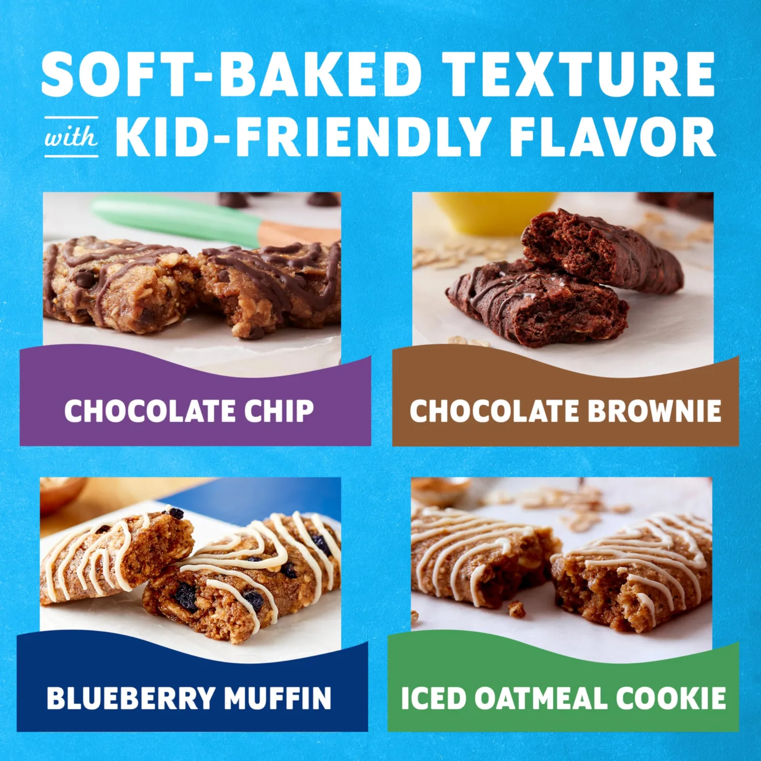 Clif Kid ZBar - Variety Pack - 4 Flavors - Soft Baked Snack Bars - Non-GMO - 10-14g Whole Grains - USDA Organic Granola Bars (18 Pack)