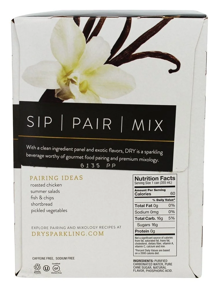 Dry Botanical Bubbly Vanilla Bean Soda 4 pk, 12 FZ