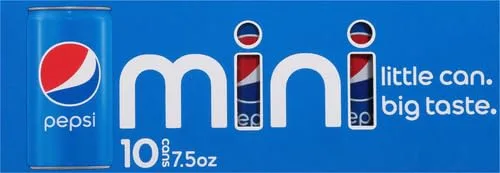 Pepsi Soda, Mini Cans, 7.5 Ounce (Two packs of 10)