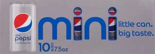 Diet Pepsi Soda, 7.5 Ounce Mini Cans, (Two packs of 10)