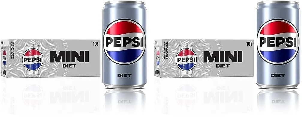 Diet Pepsi Soda, 7.5 Ounce Mini Cans, (Two packs of 10)
