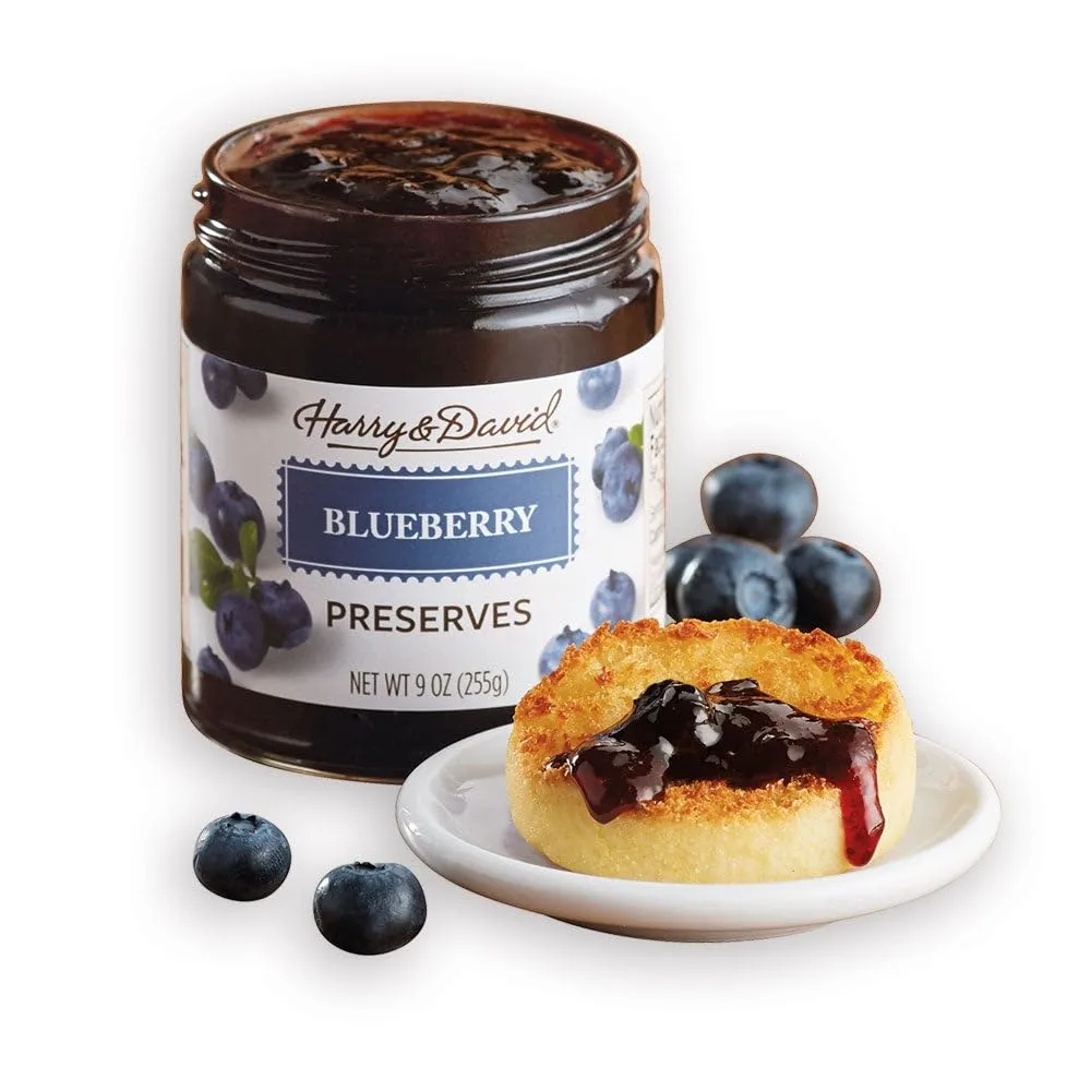 Harry & David Blueberry Preserves (11.5 Ounces), Toast Topping, Pancakes, Yogurt Parfait